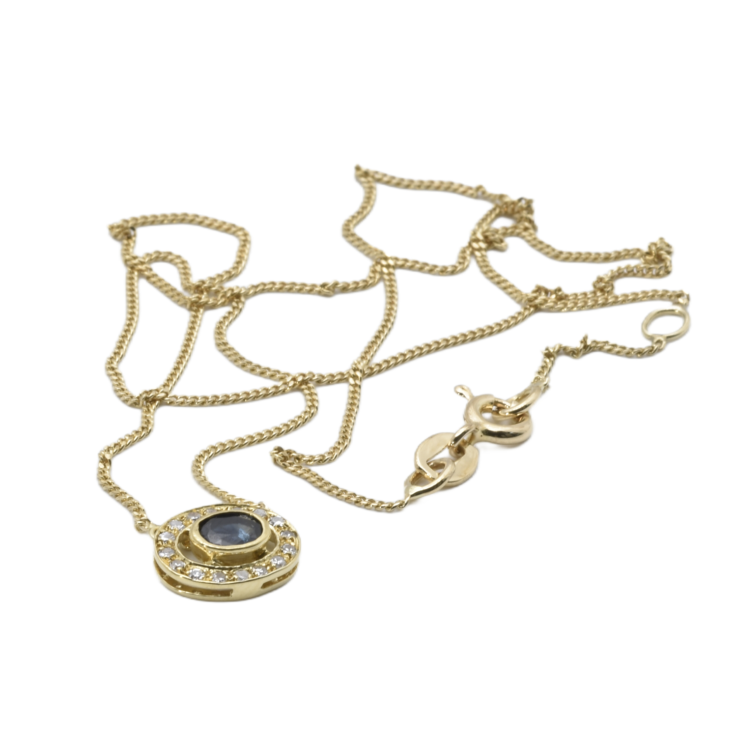 Collier mit Diamanten und Saphir
