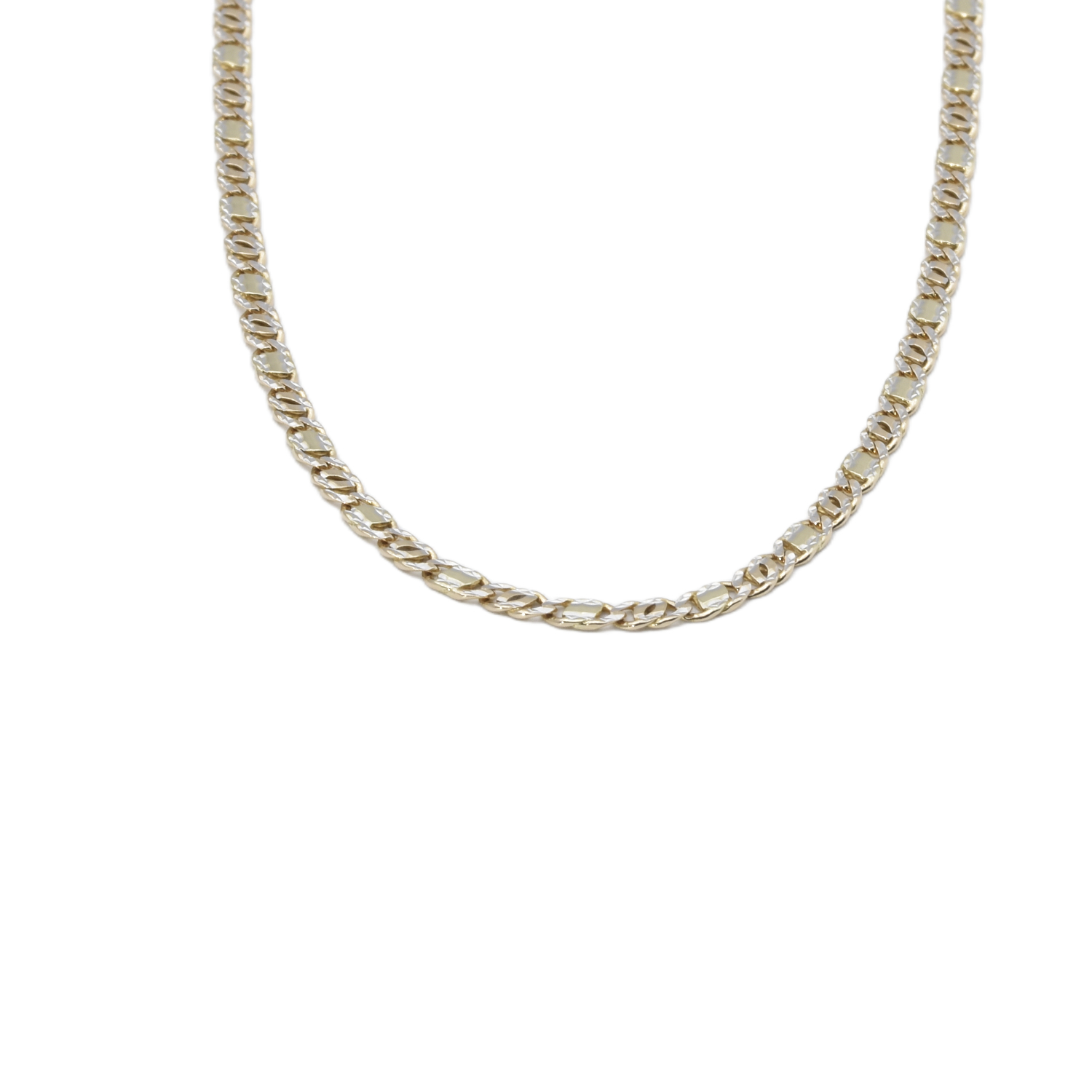 Figarokette mit diamantierten Gliedern