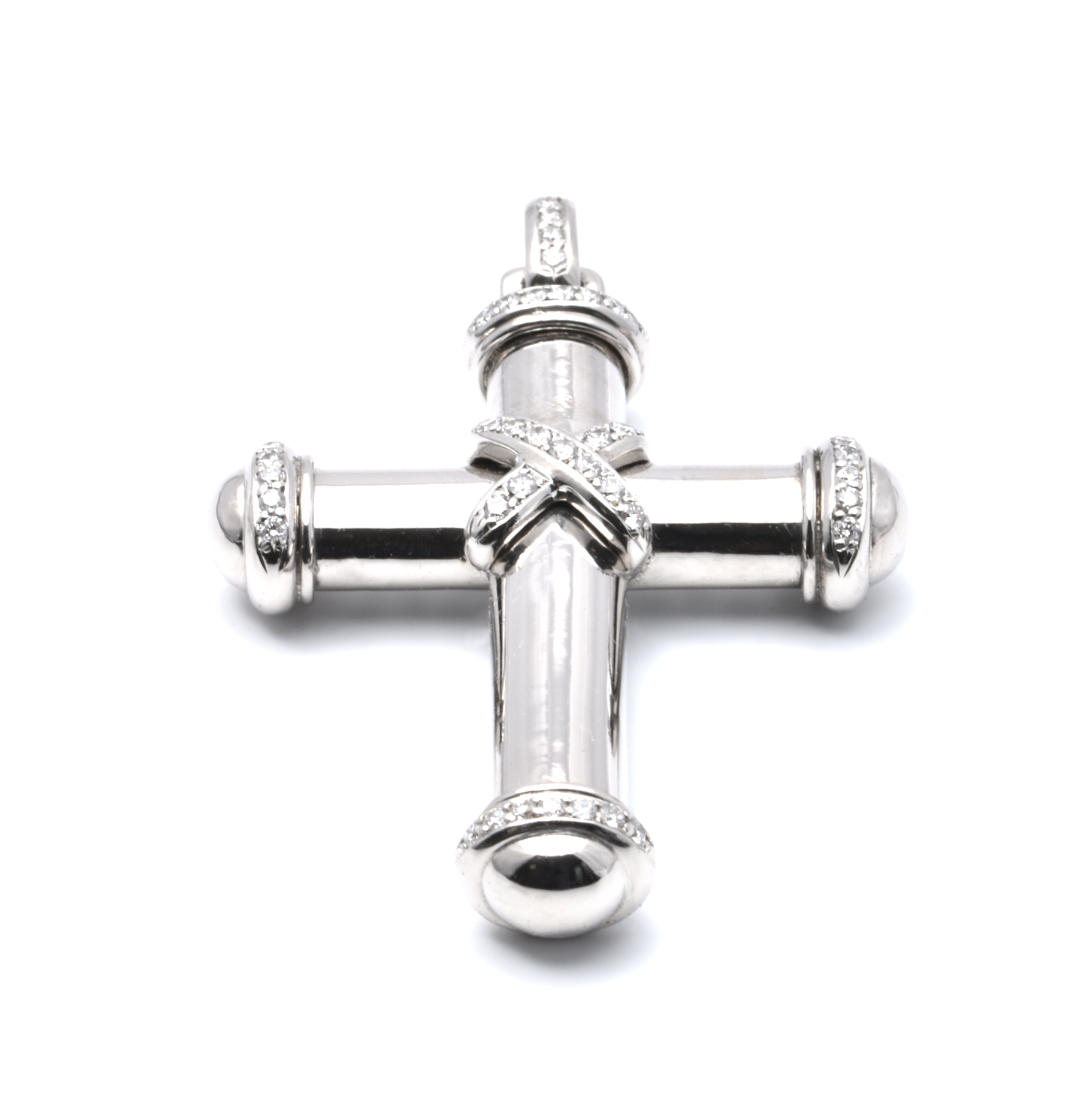 Anhänger Kreuz | 585/000 Weißgold | Brillanten