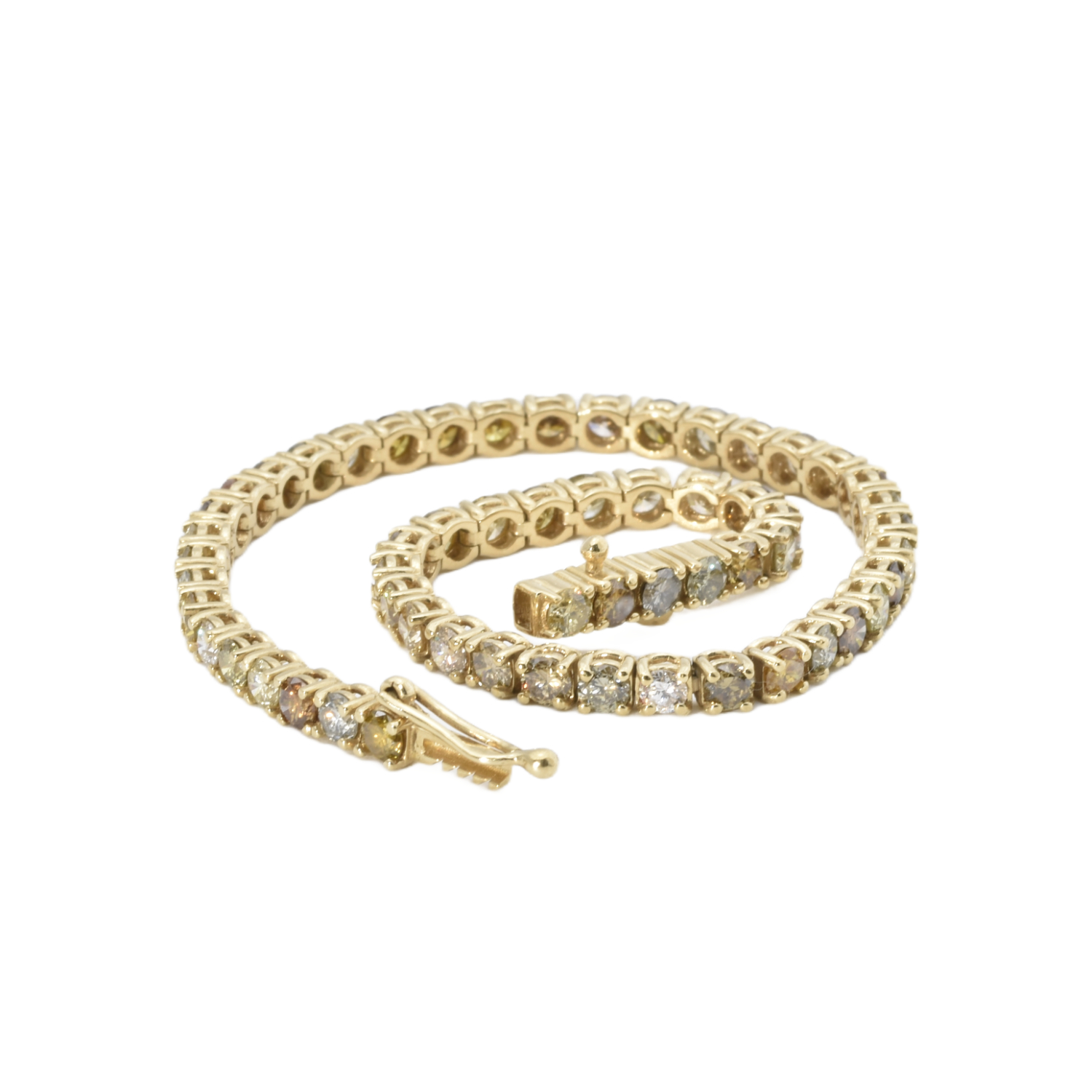 Tennisarmband mit farbigen Brillanten