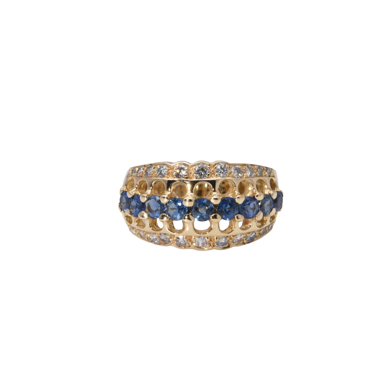 Ring Brillanten und Saphir