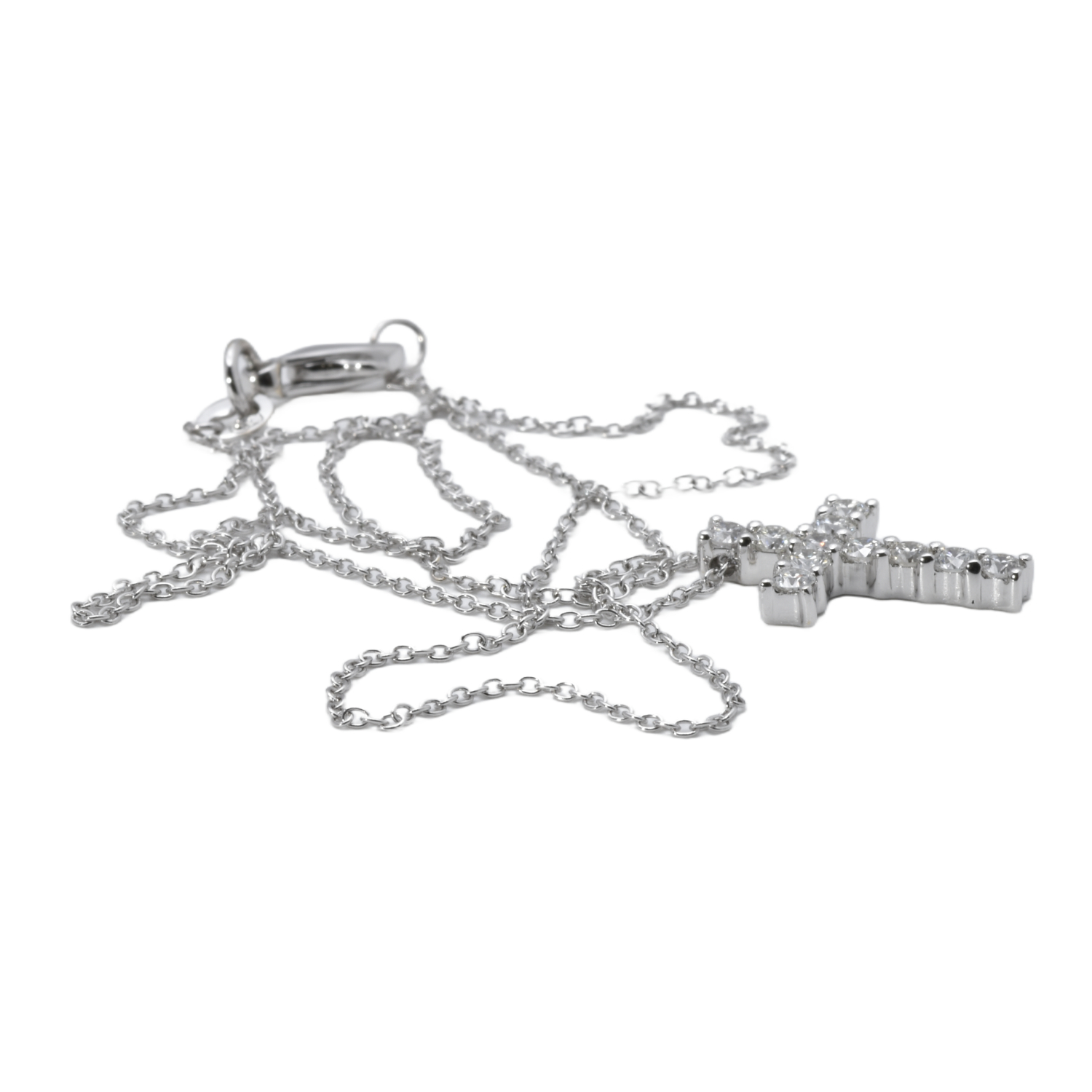 Kette mit Kreuzanhänger mit Brillanten