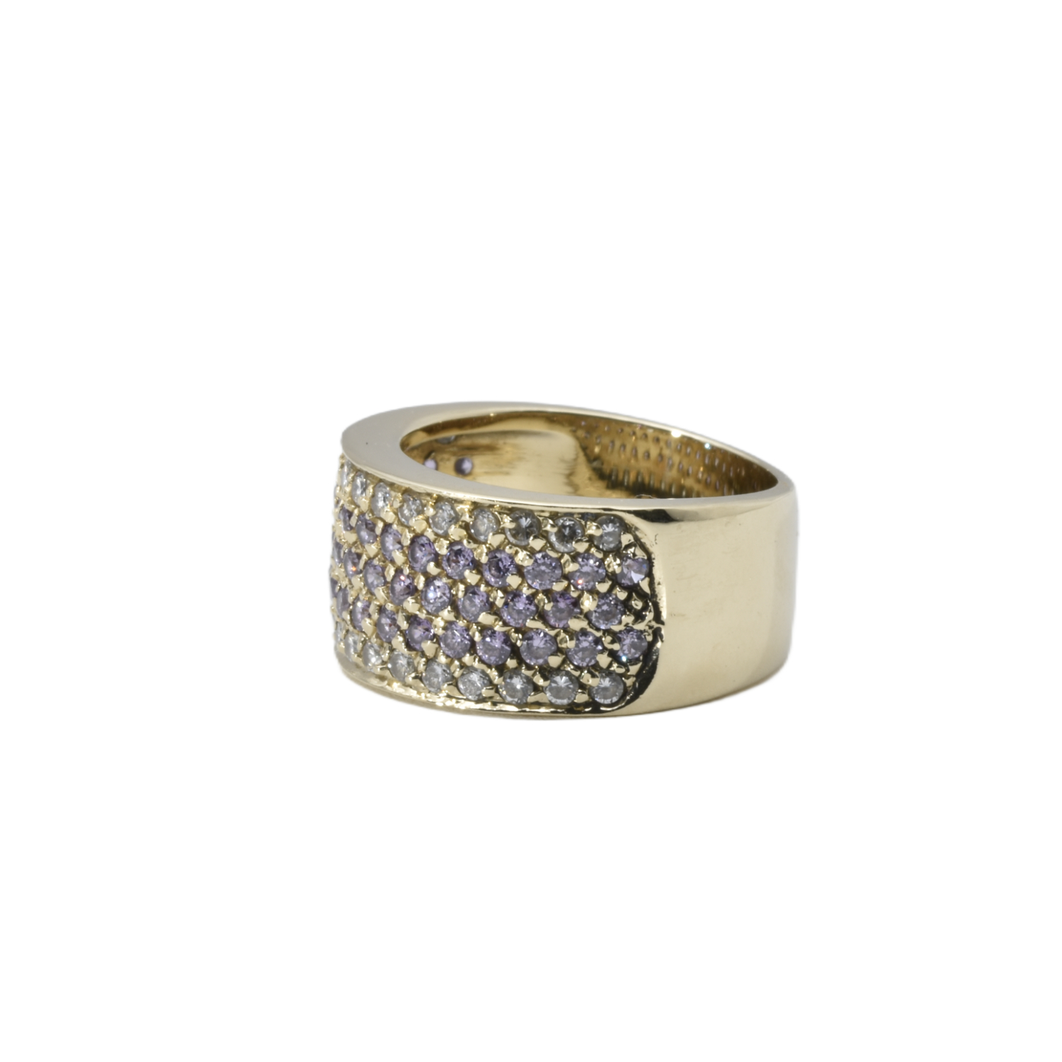 Ring mit weißen und violetten Zirkonia