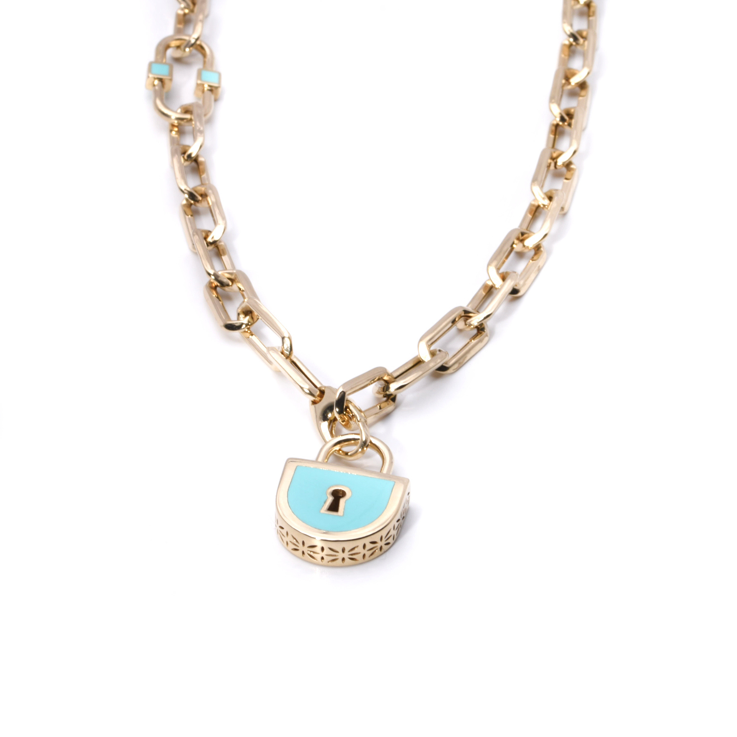 Collier mit Anhänger Schloß