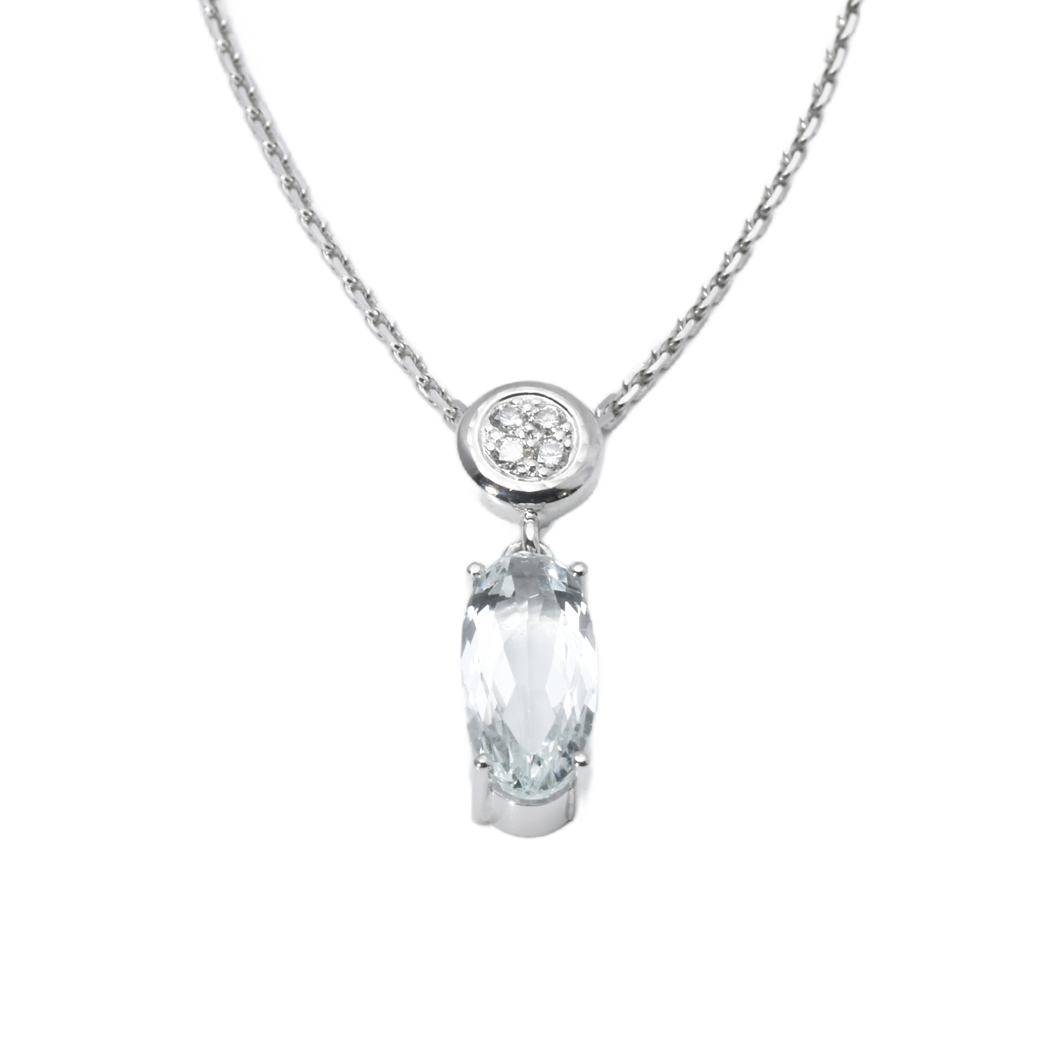 Kette mit Anhänger | 585/000 Weißgold