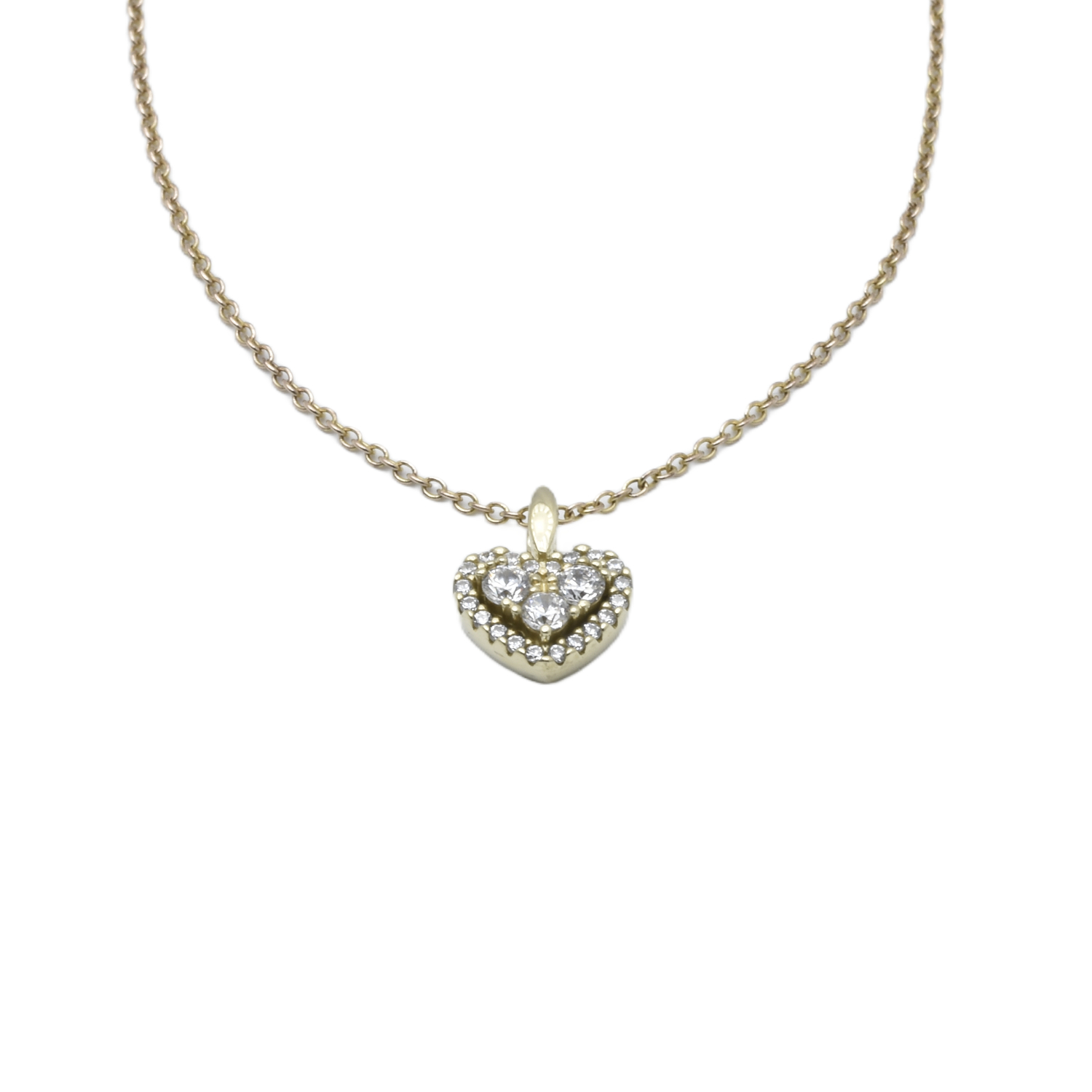 Kette mit Herzanhänger und Zirkonia | 333/000 Gelbgold