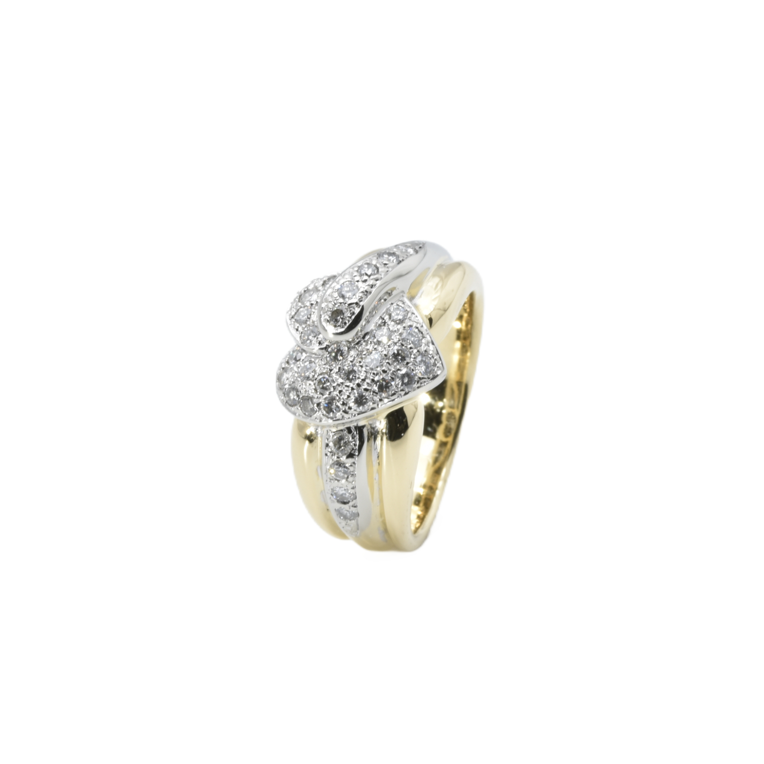 Ring mit Diamanten | 750/000 Gelb-/Weißgold