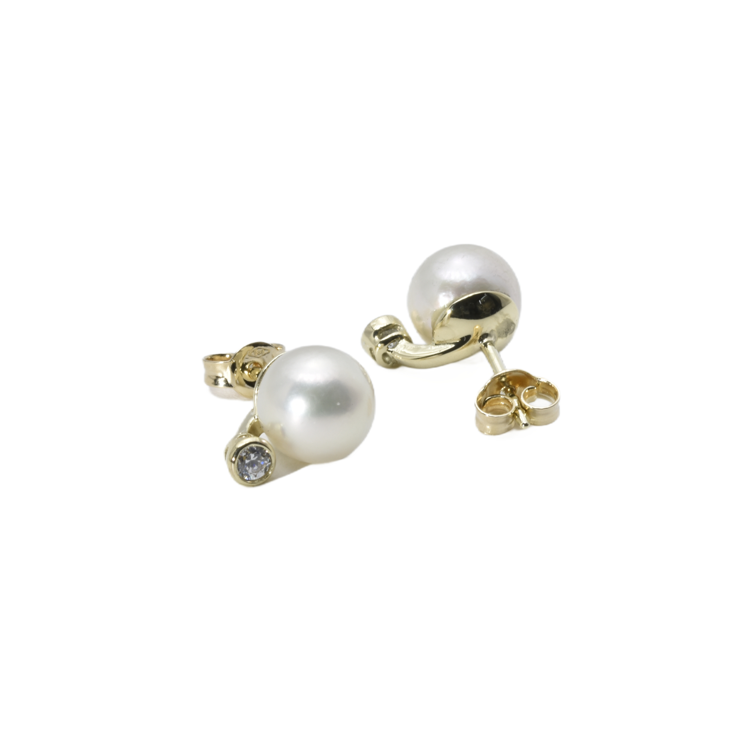 Ohrstecker mit Perle und Zirkonia