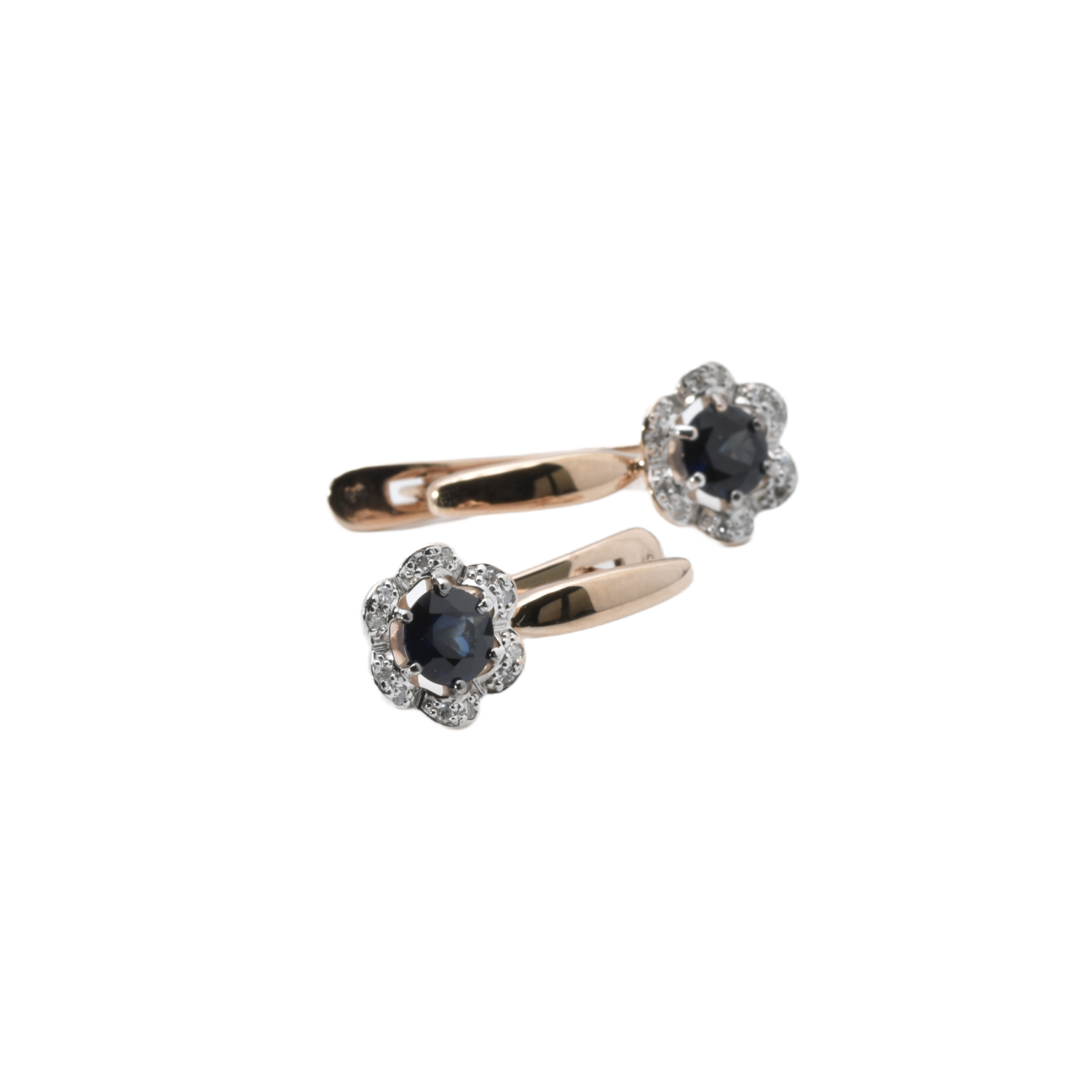 Ohrhänger mit Diamanten und Saphir