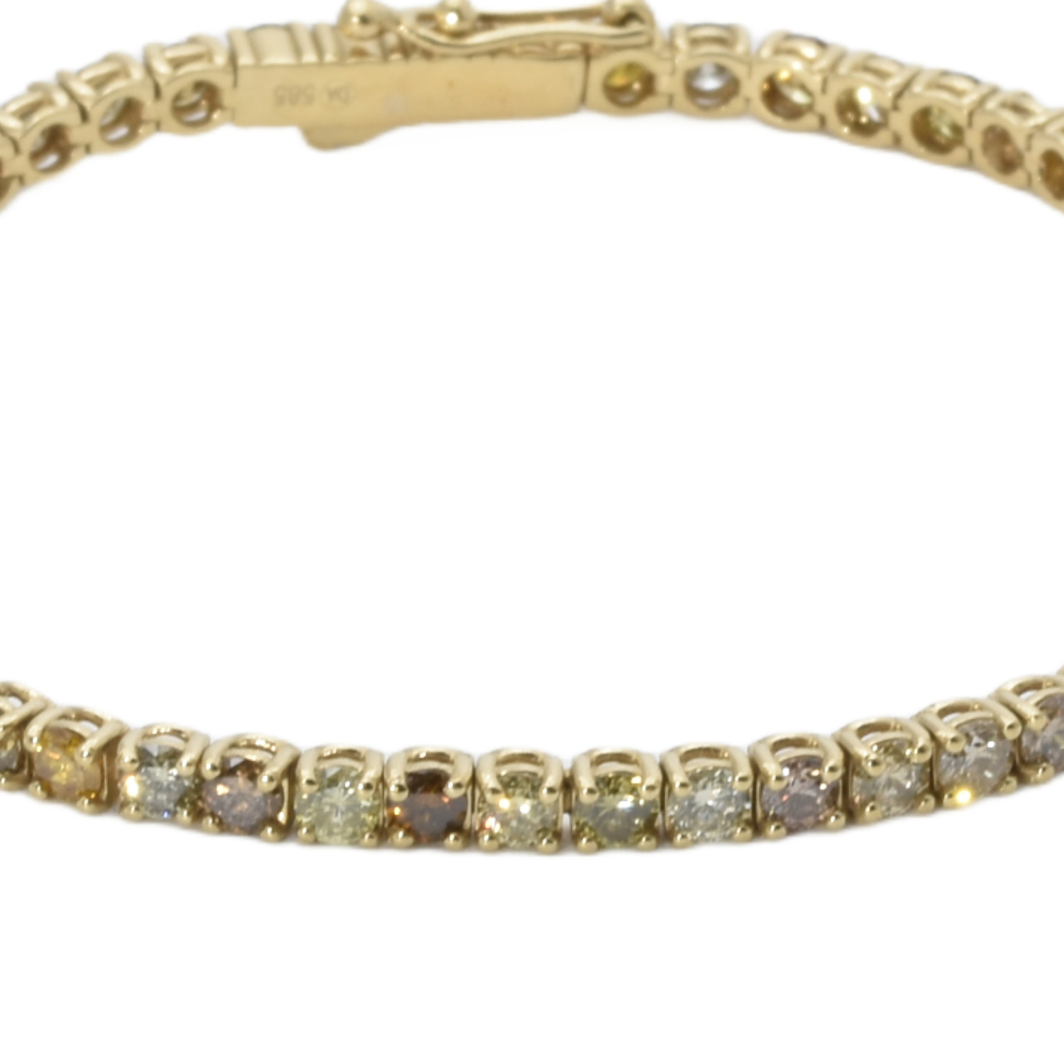 Tennisarmband mit farbigen Brillanten