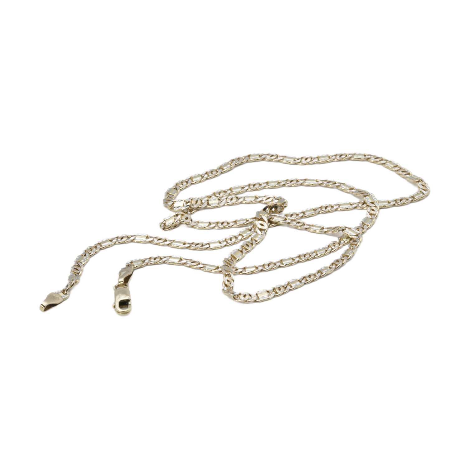 Figarokette mit diamantierten Gliedern