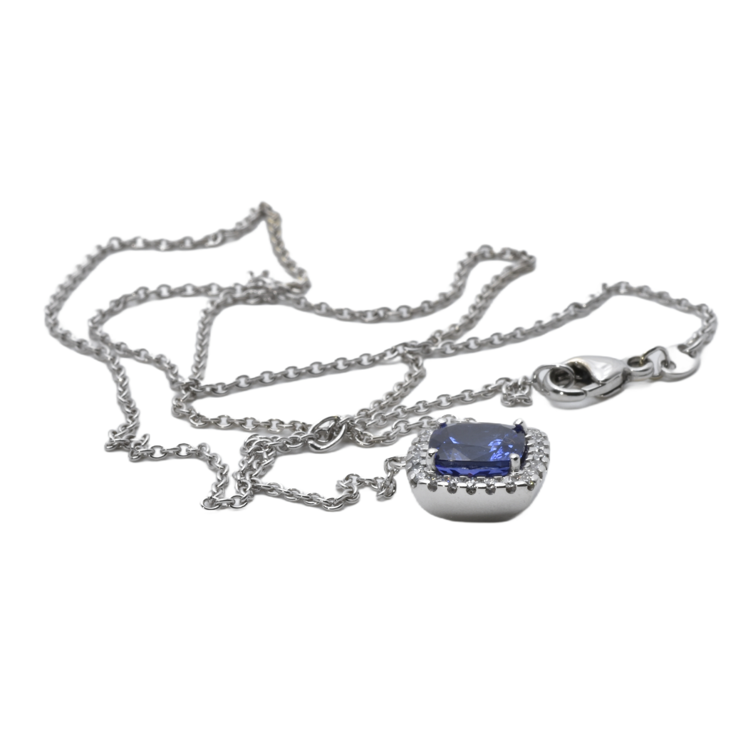 Kette mit Anhänger mit Brillanten und Tansanit