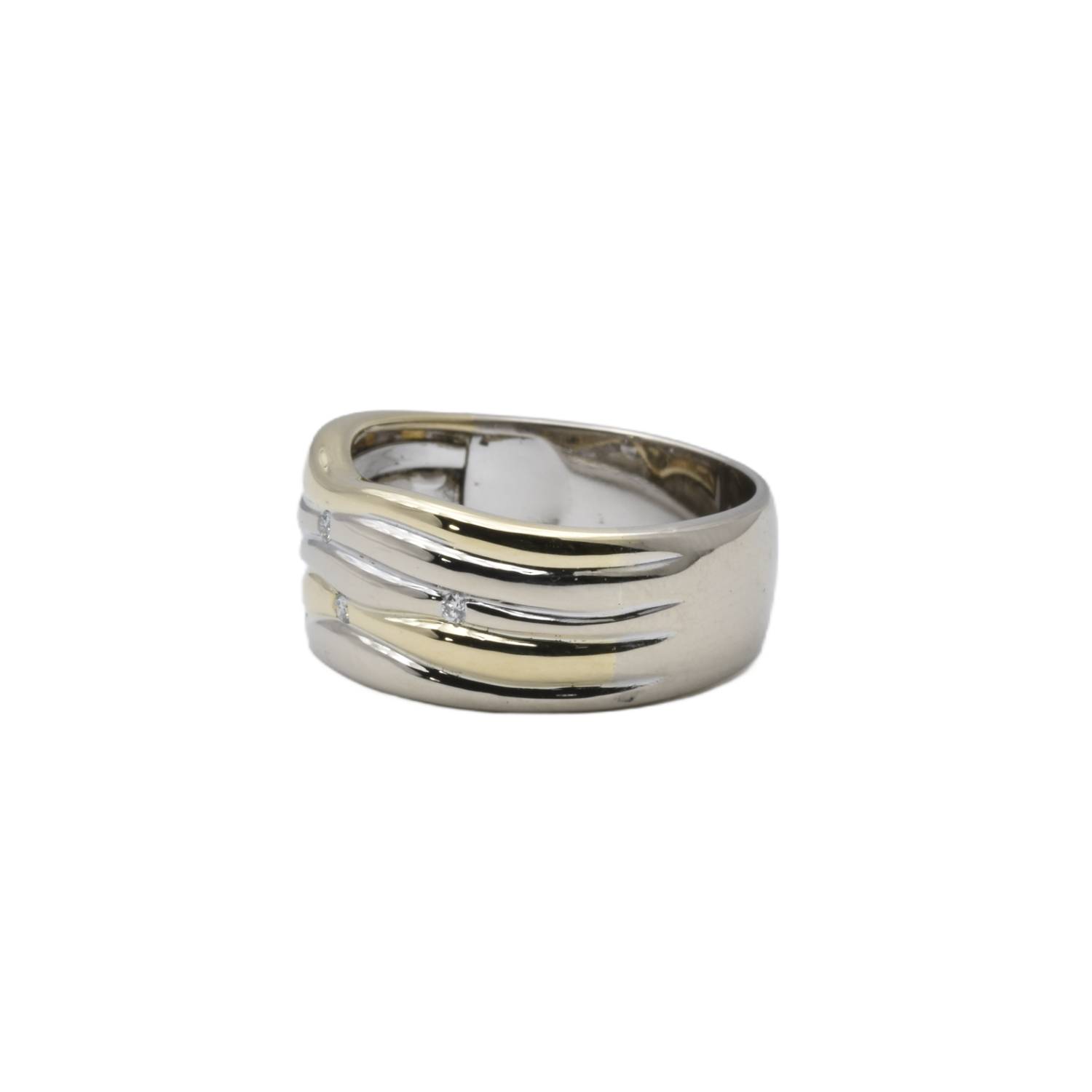 Bicolor Ring mit Brillanten