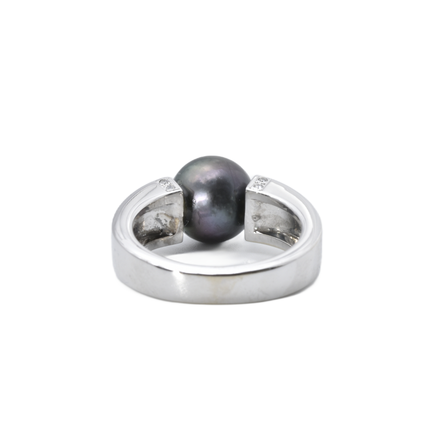 Spannring mit Brillanten und Perle