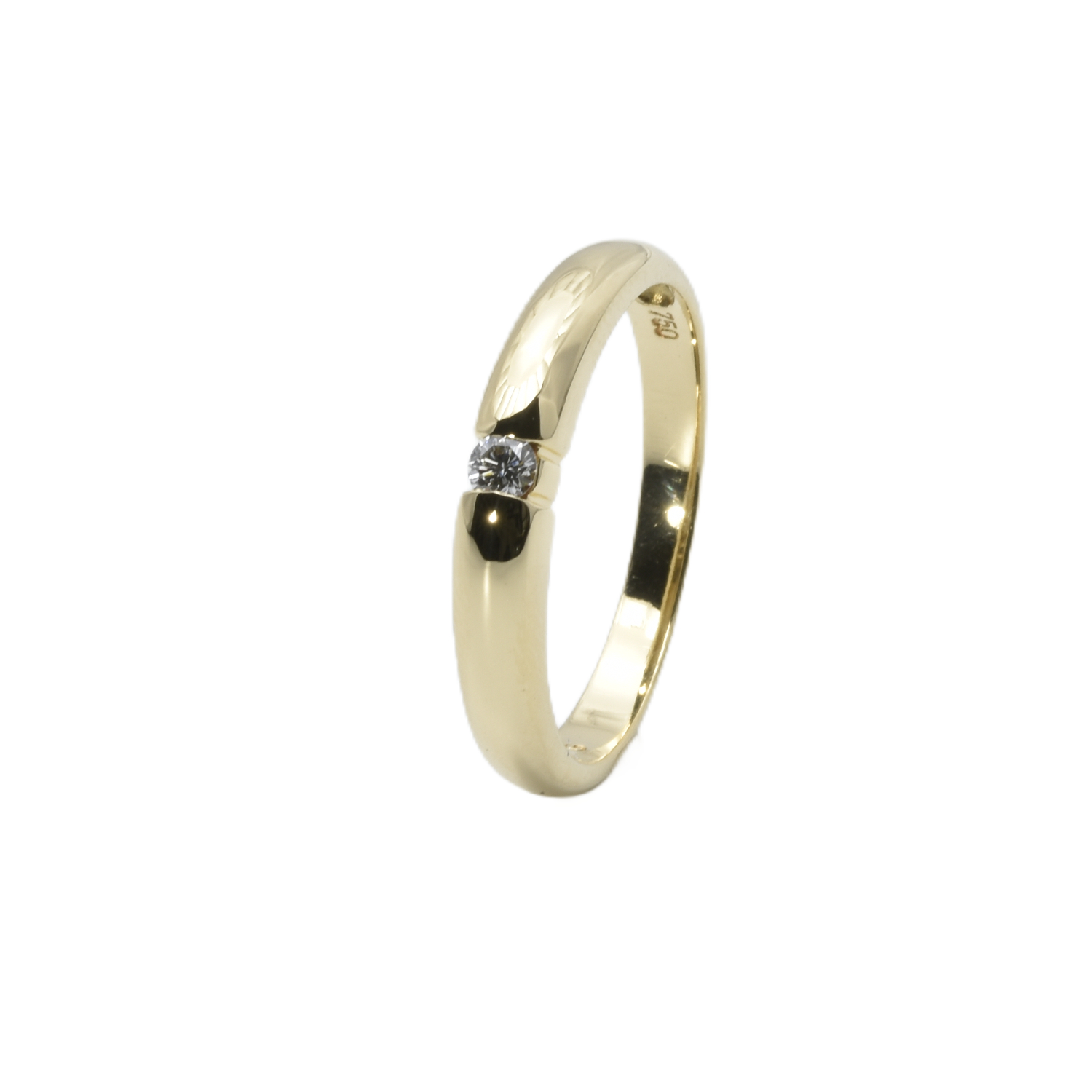 Ring mit Brillant | 750/000 Gelbgold
