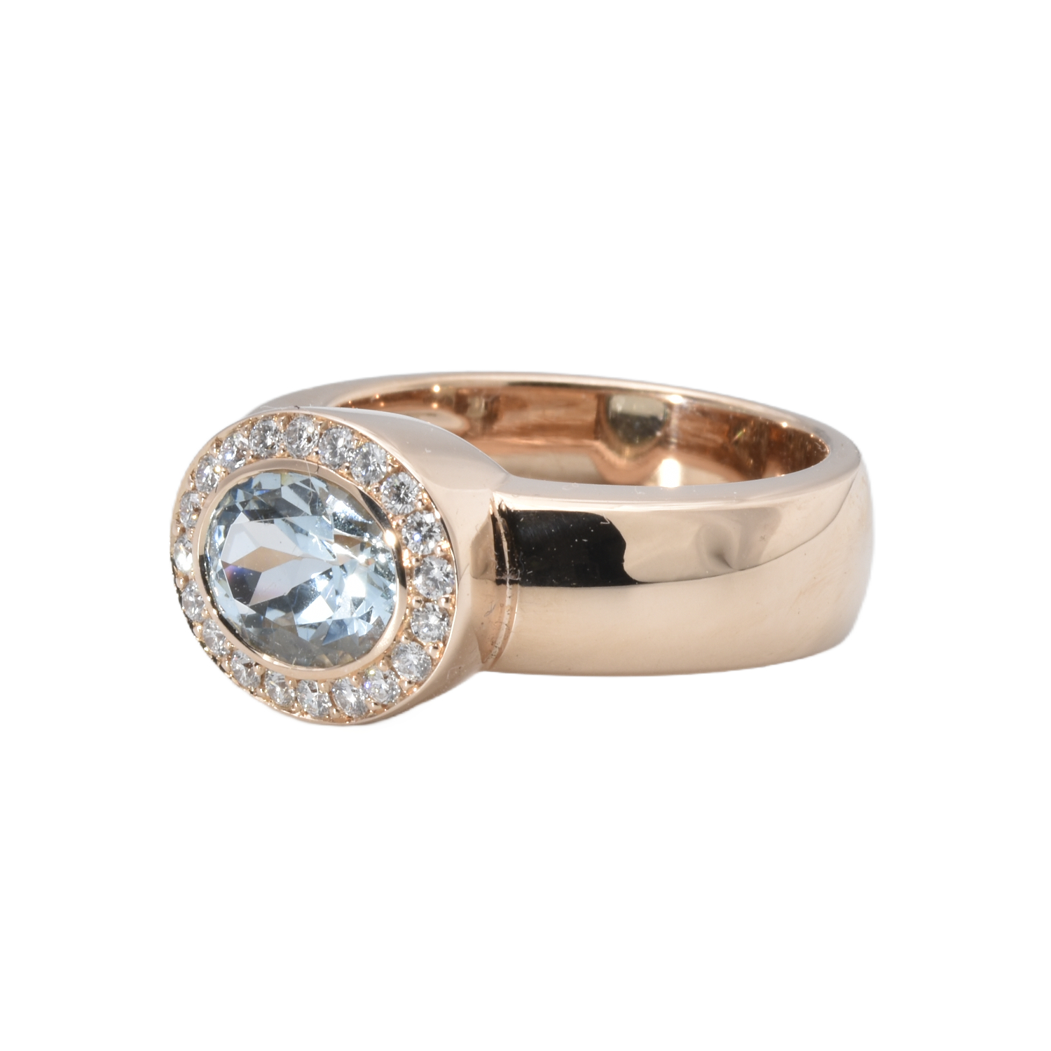 Aquamarinring mit Brillanten
