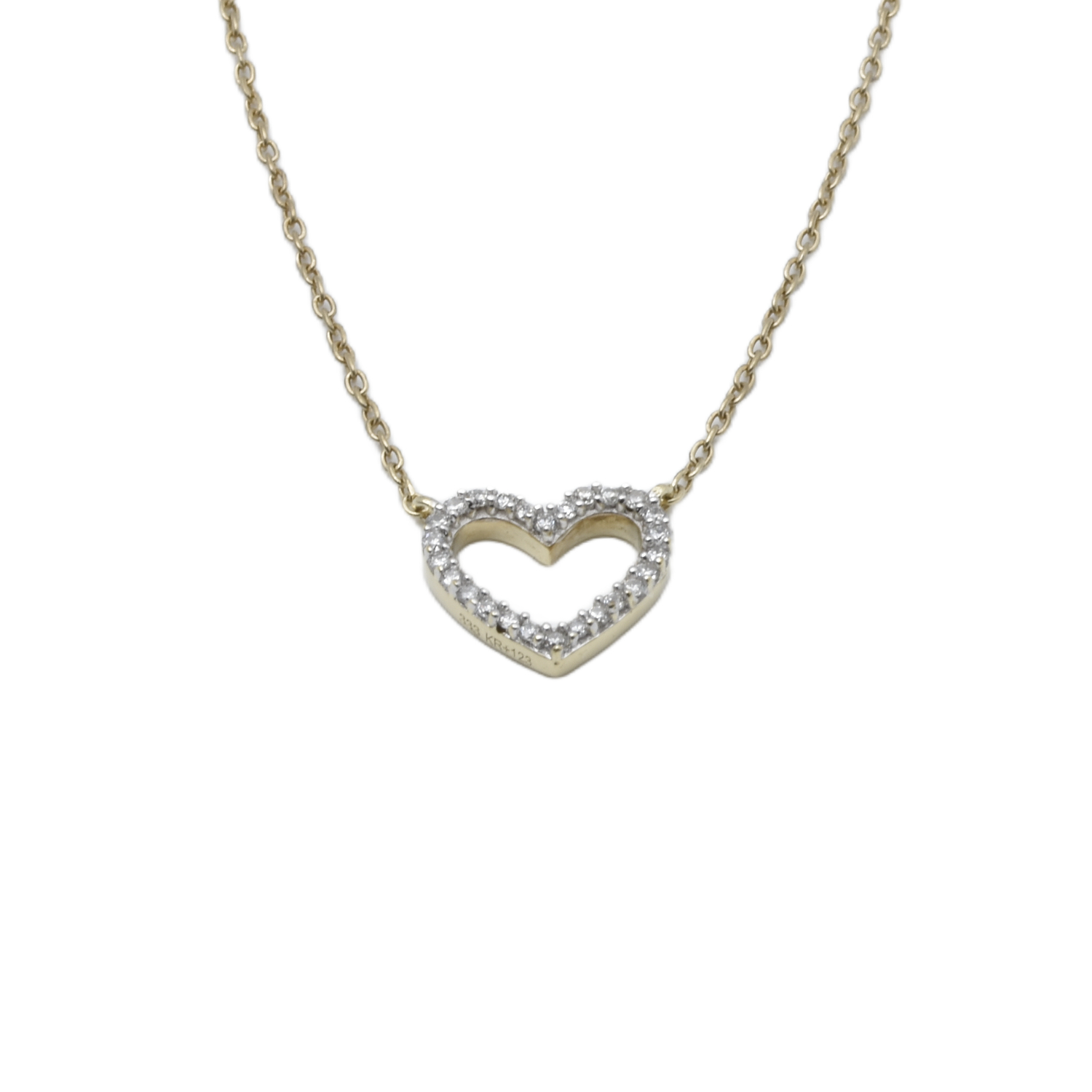 Kette mit Herzanhänger und Brillanten | 333/000 Gelbgold