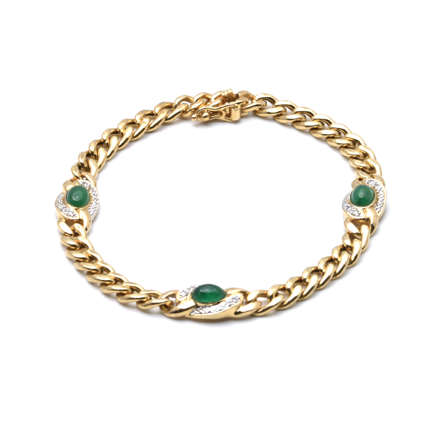 Armband | 750/000 Gelbgold | Smaragd | Brillanten