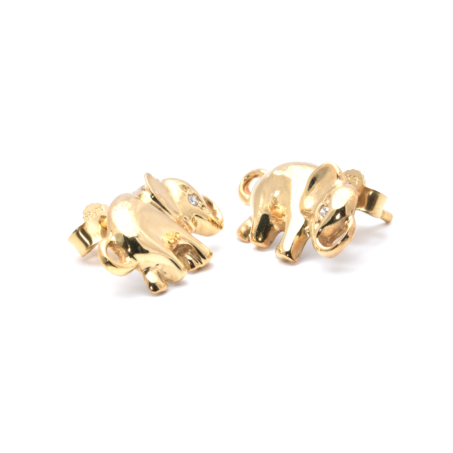 Ohrstecker | 585/000 Gelbgold | Elefant | Diamanten