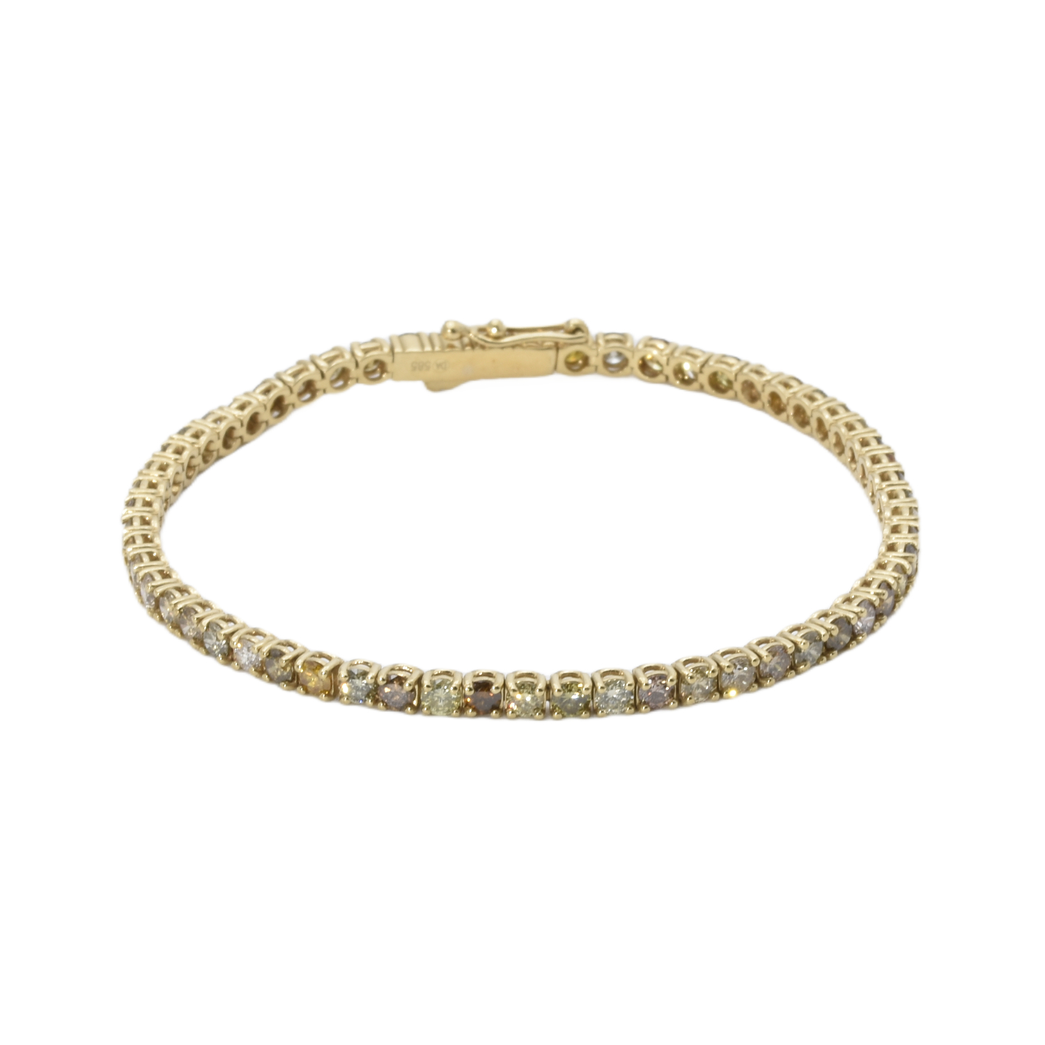 Tennisarmband mit farbigen Brillanten