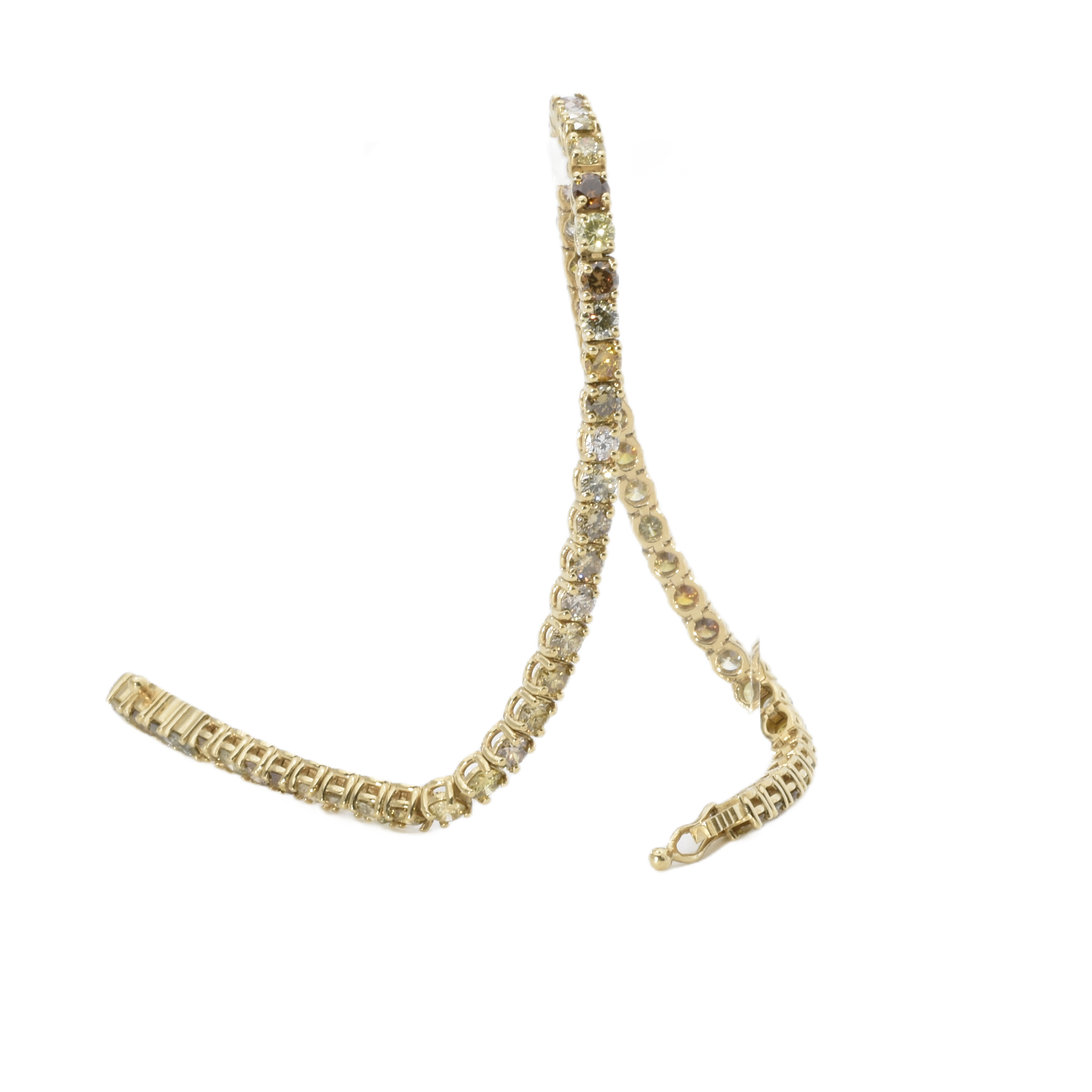 Tennisarmband mit farbigen Brillanten