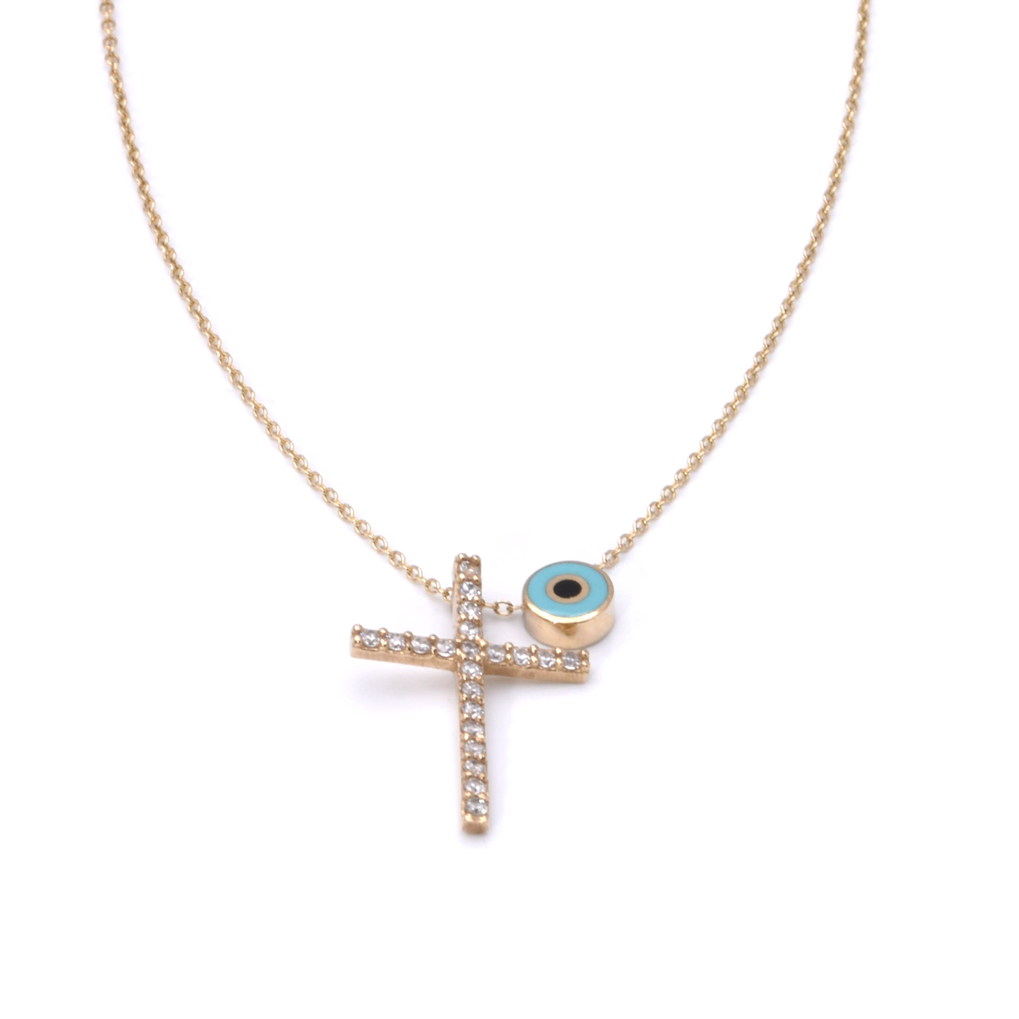 Kette mit Kreuzanhänger und Auge