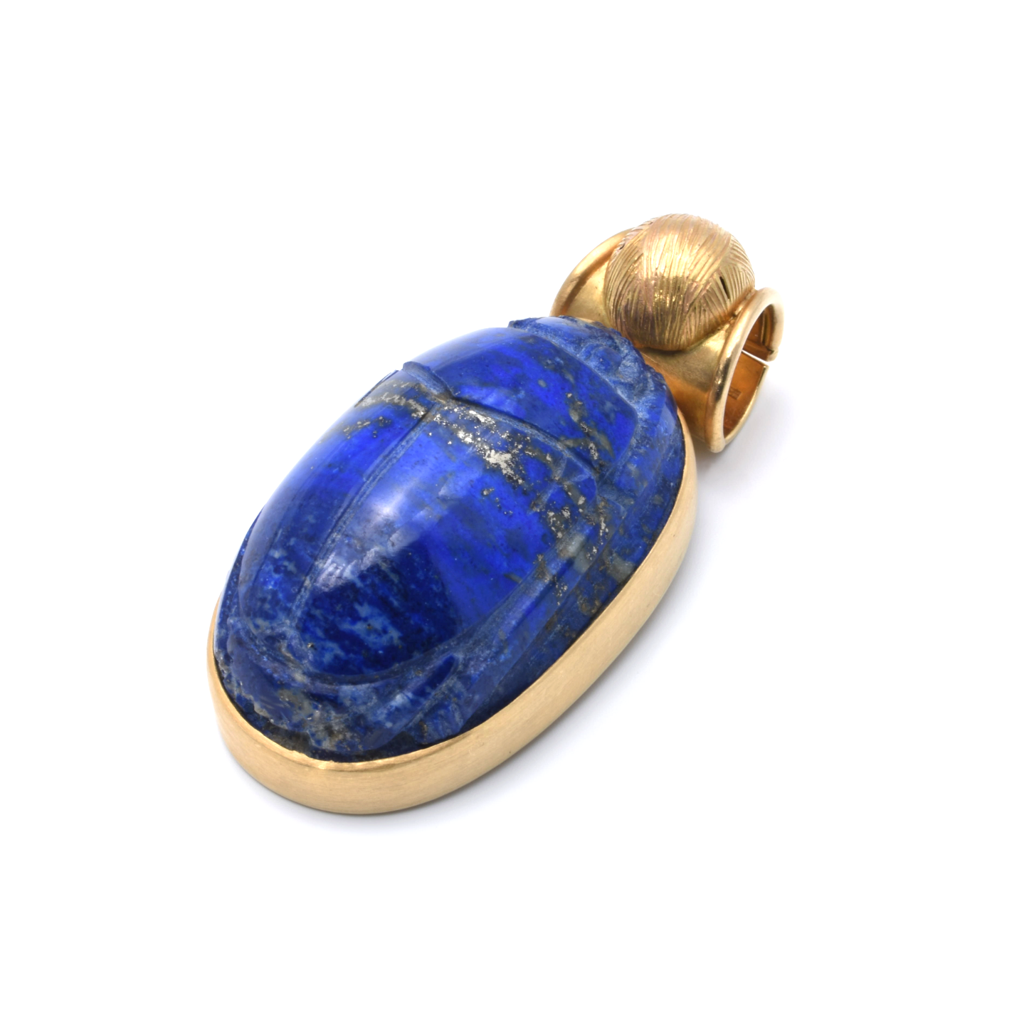 Anhänger | 750/000 Gelbgold | Lapislazuli | Skarabäus | Unikat