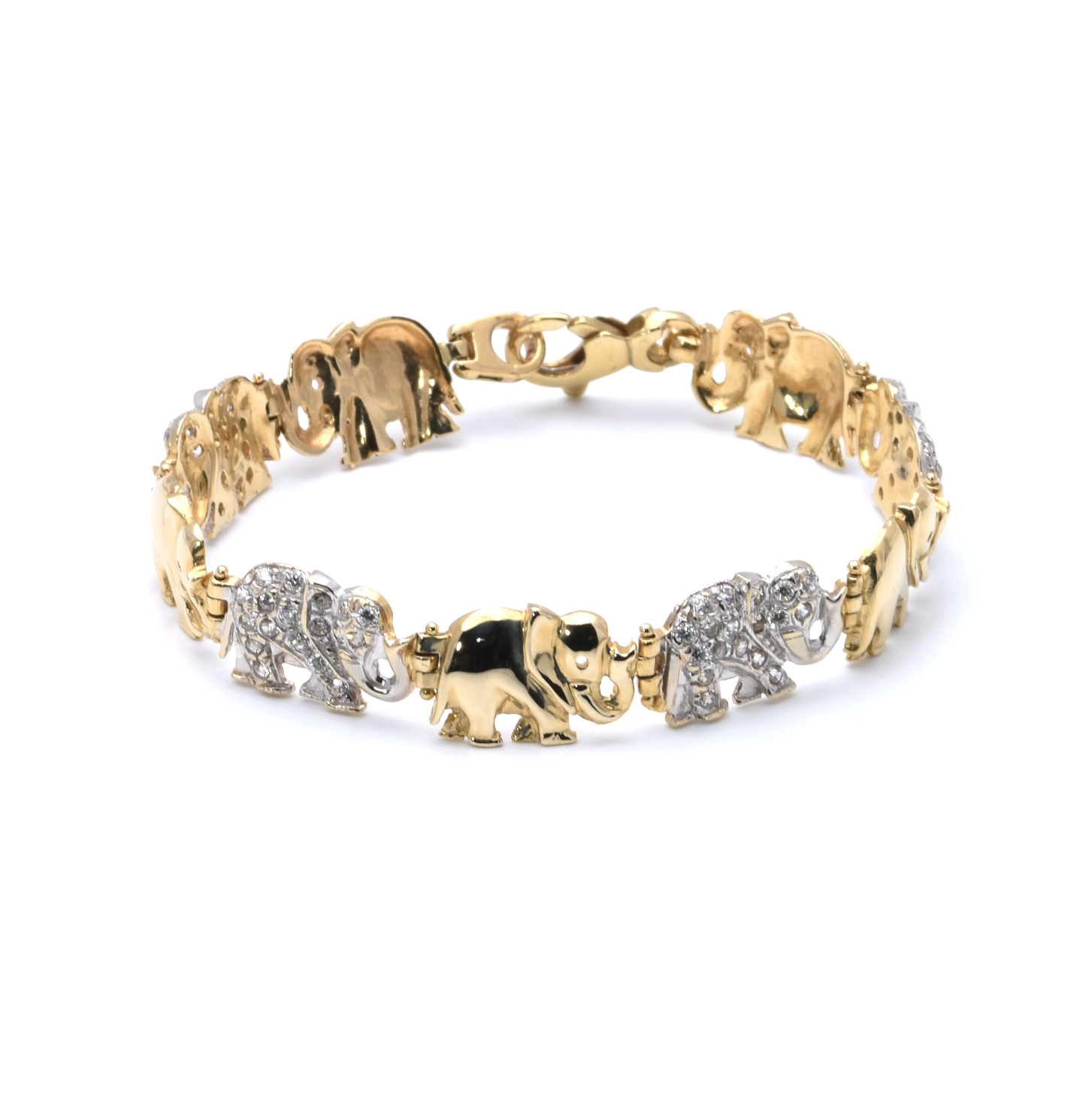Armband | 585/000 Gelbgold | Elefanten | Zirkonia