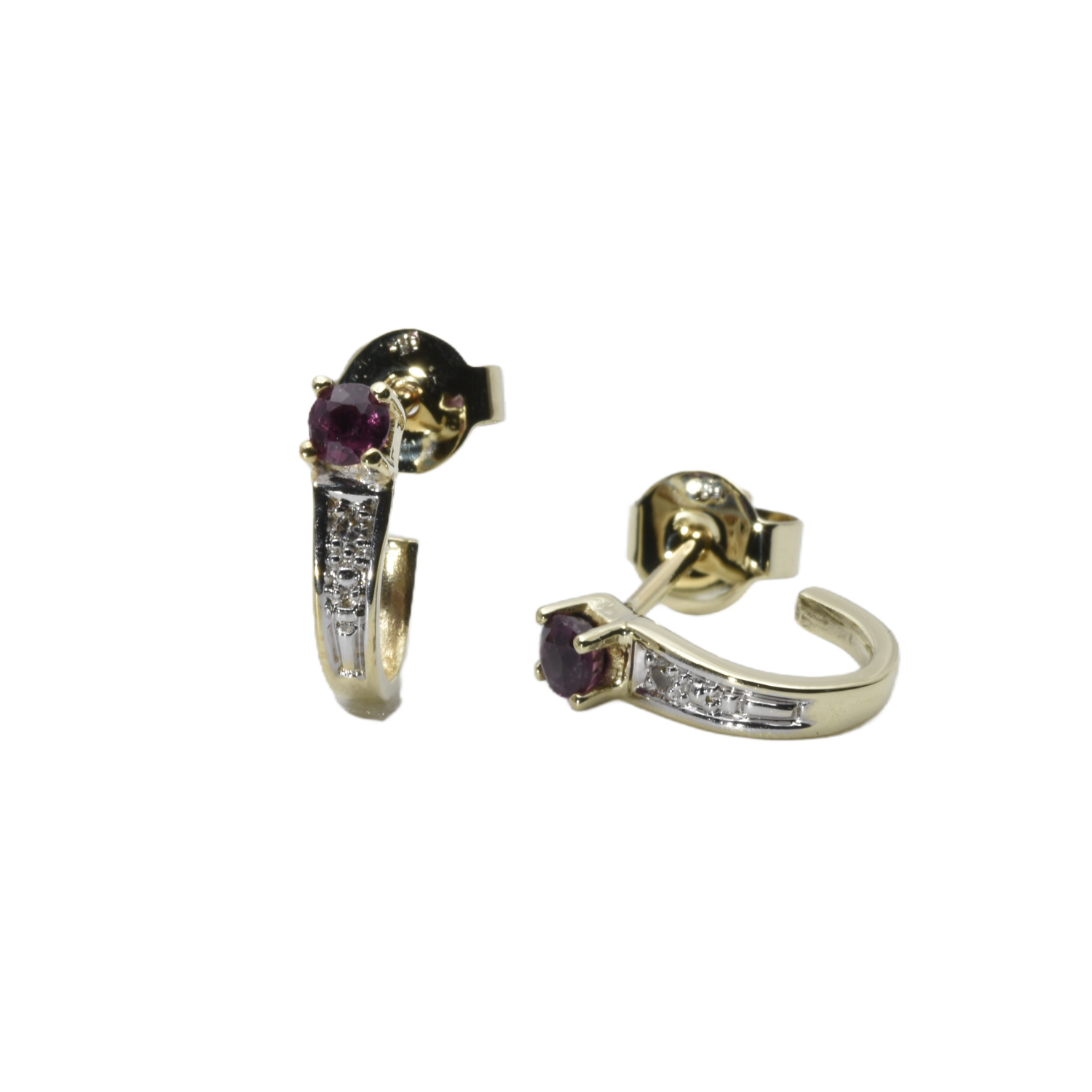 Ohrstecker mit Diamanten und Rhodolite