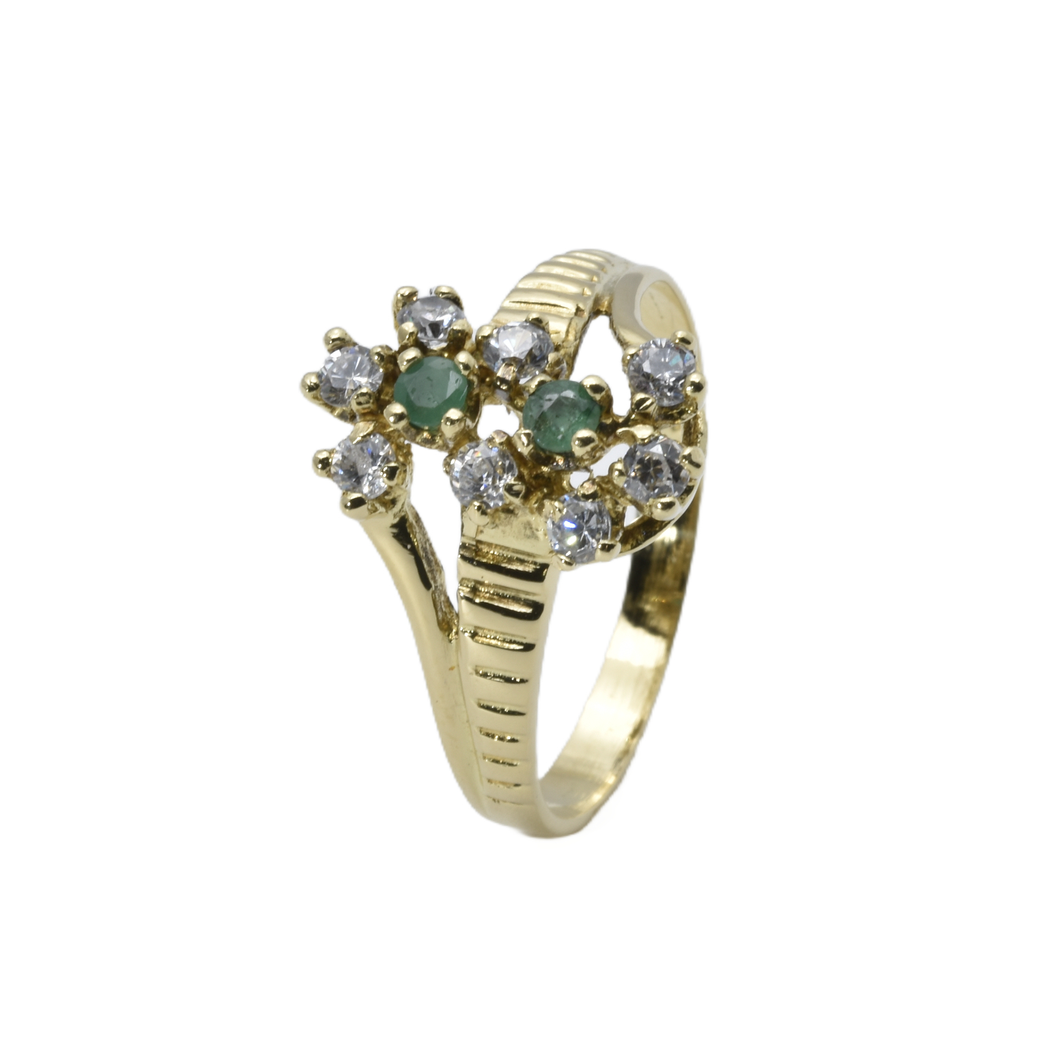 Ring mit Smaragden und Zirkonia