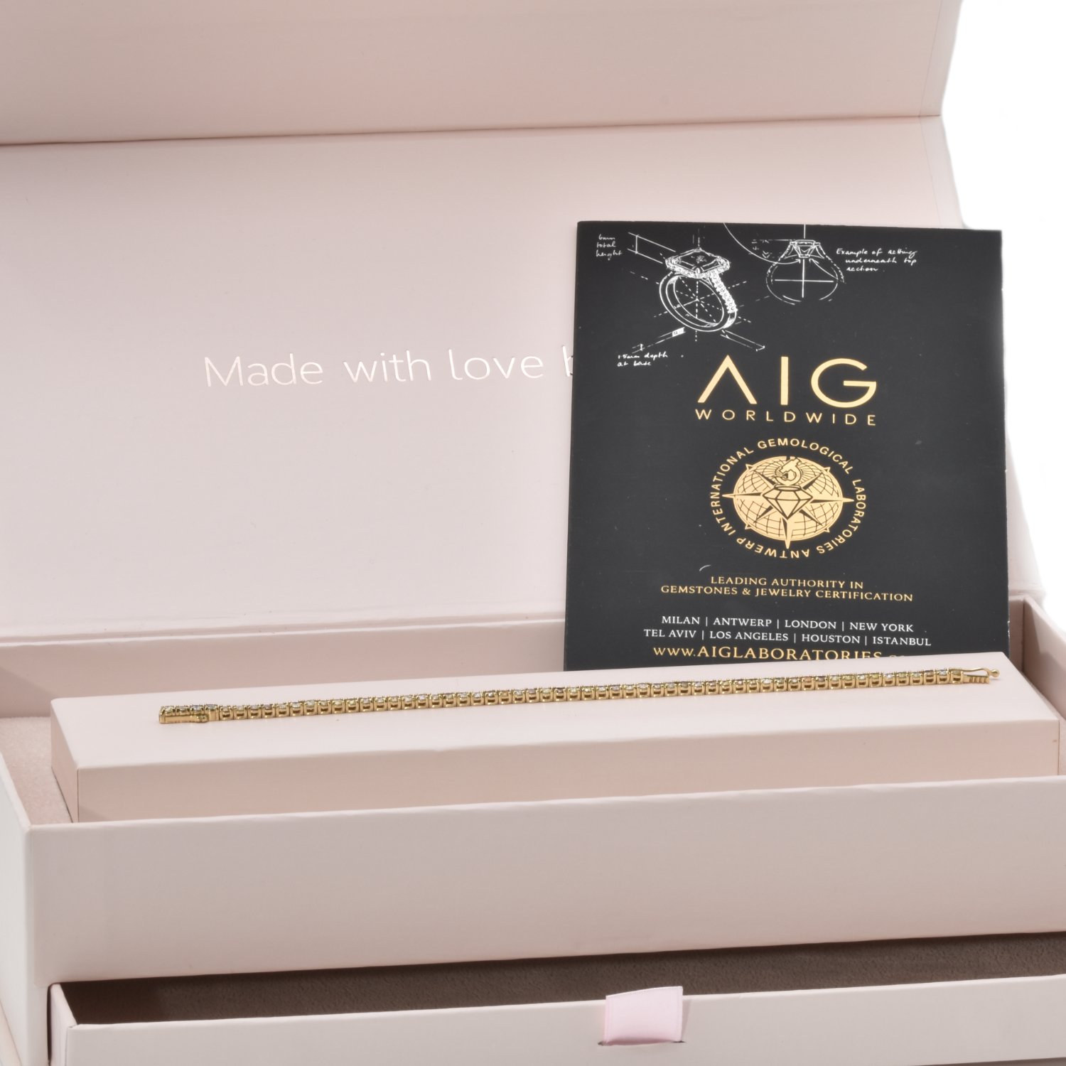 Tennisarmband mit farbigen Brillanten