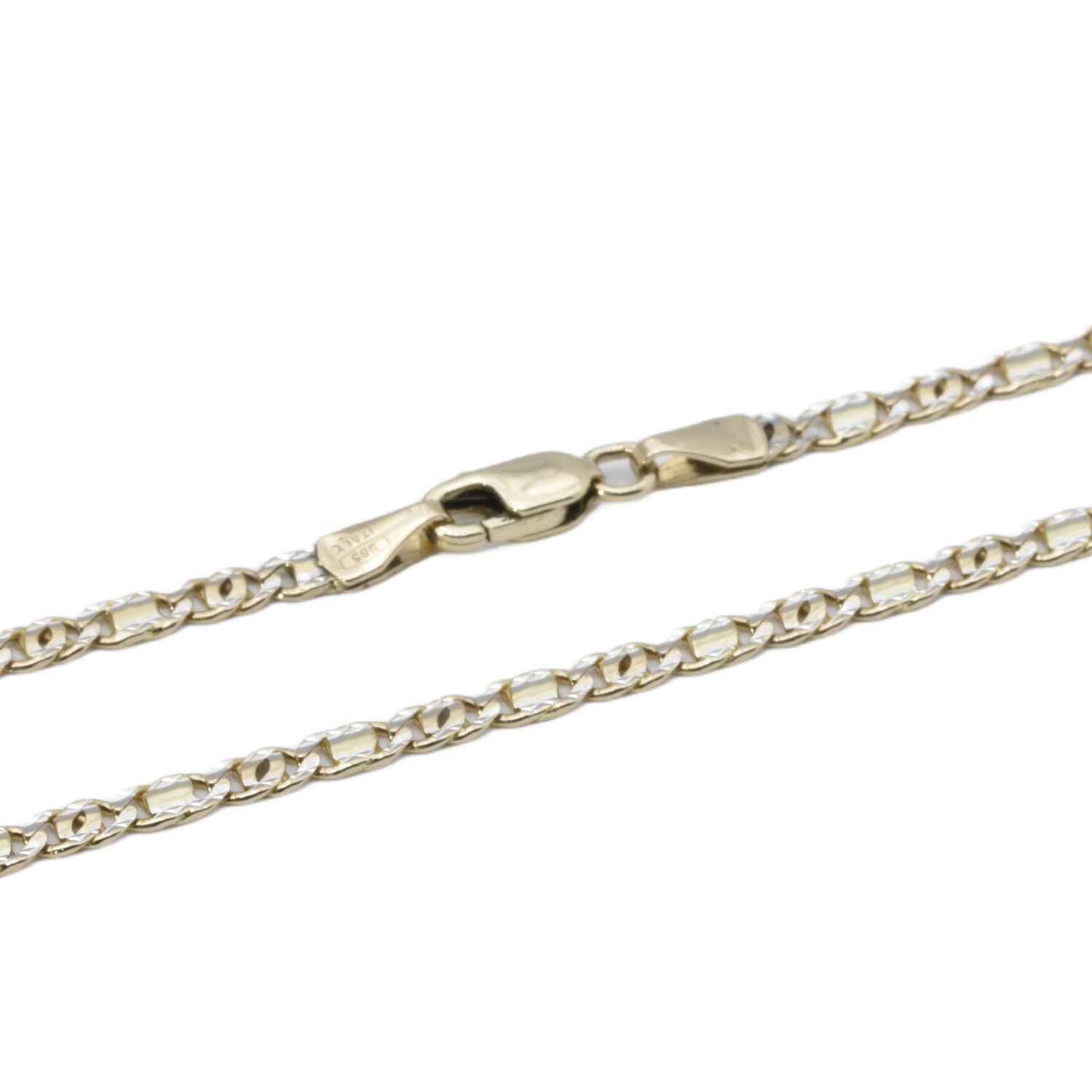 Figarokette mit diamantierten Gliedern