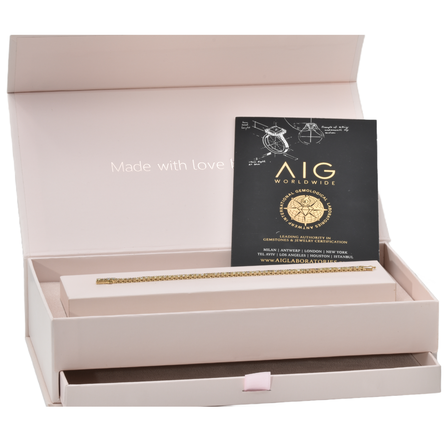 Tennisarmband mit farbigen Brillanten