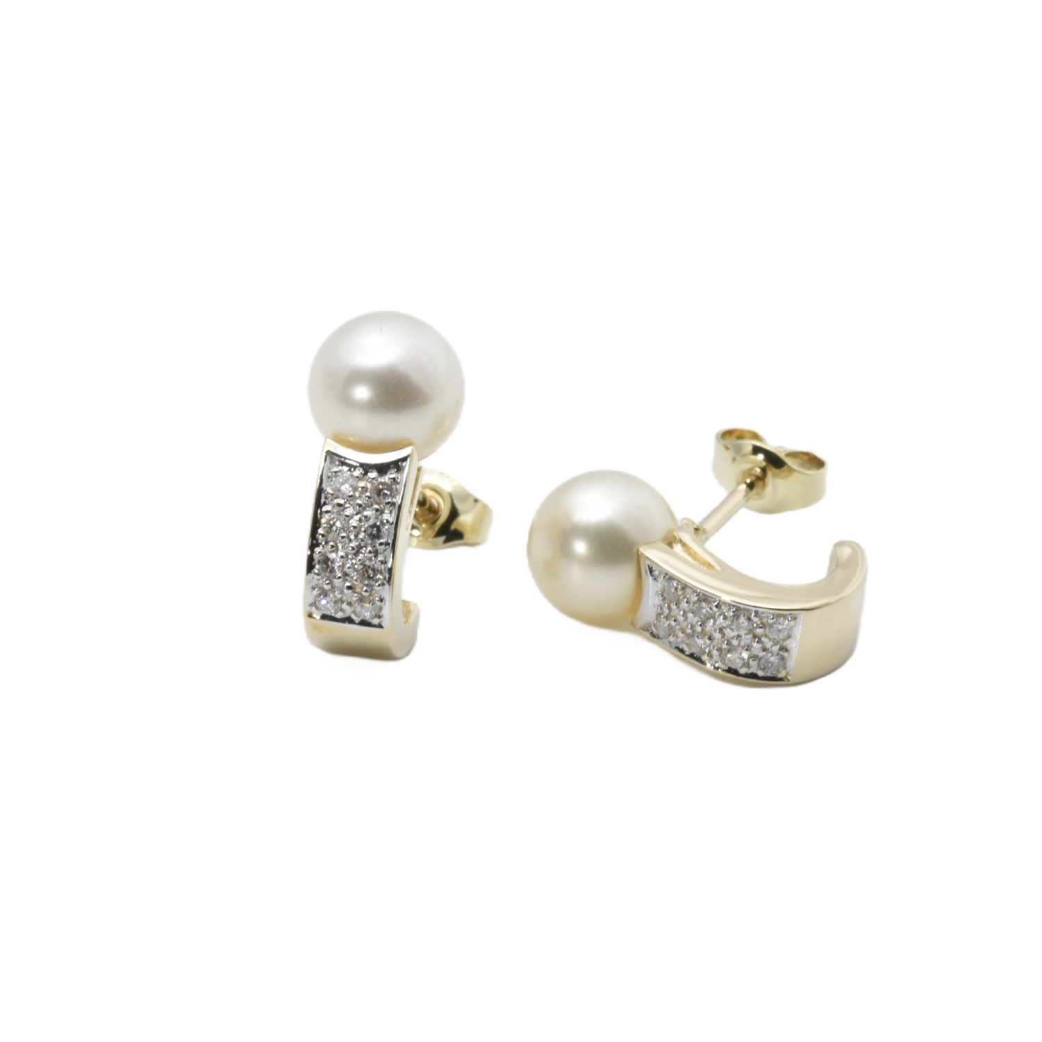 Ohrstecker mit Perle und Brillanten