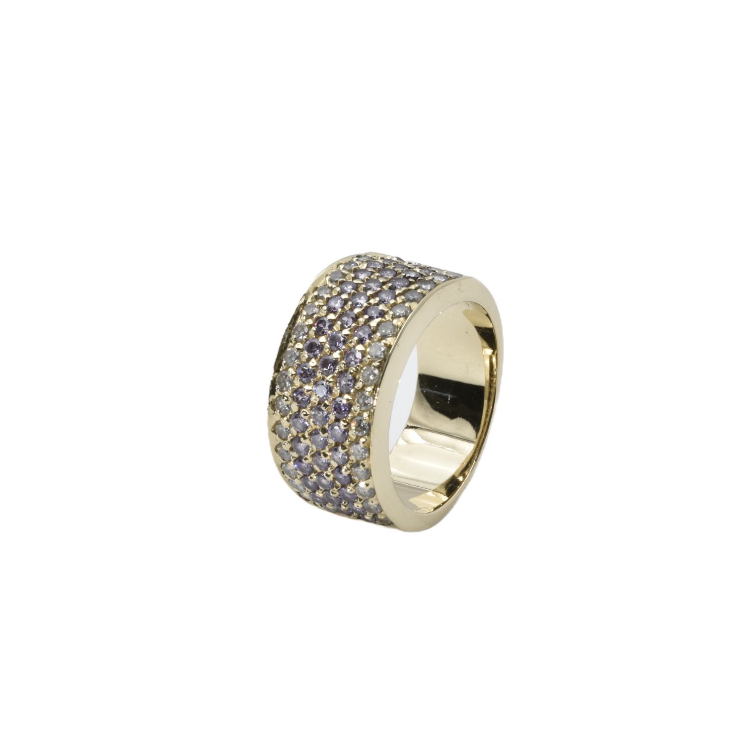 Ring mit weißen und violetten Zirkonia