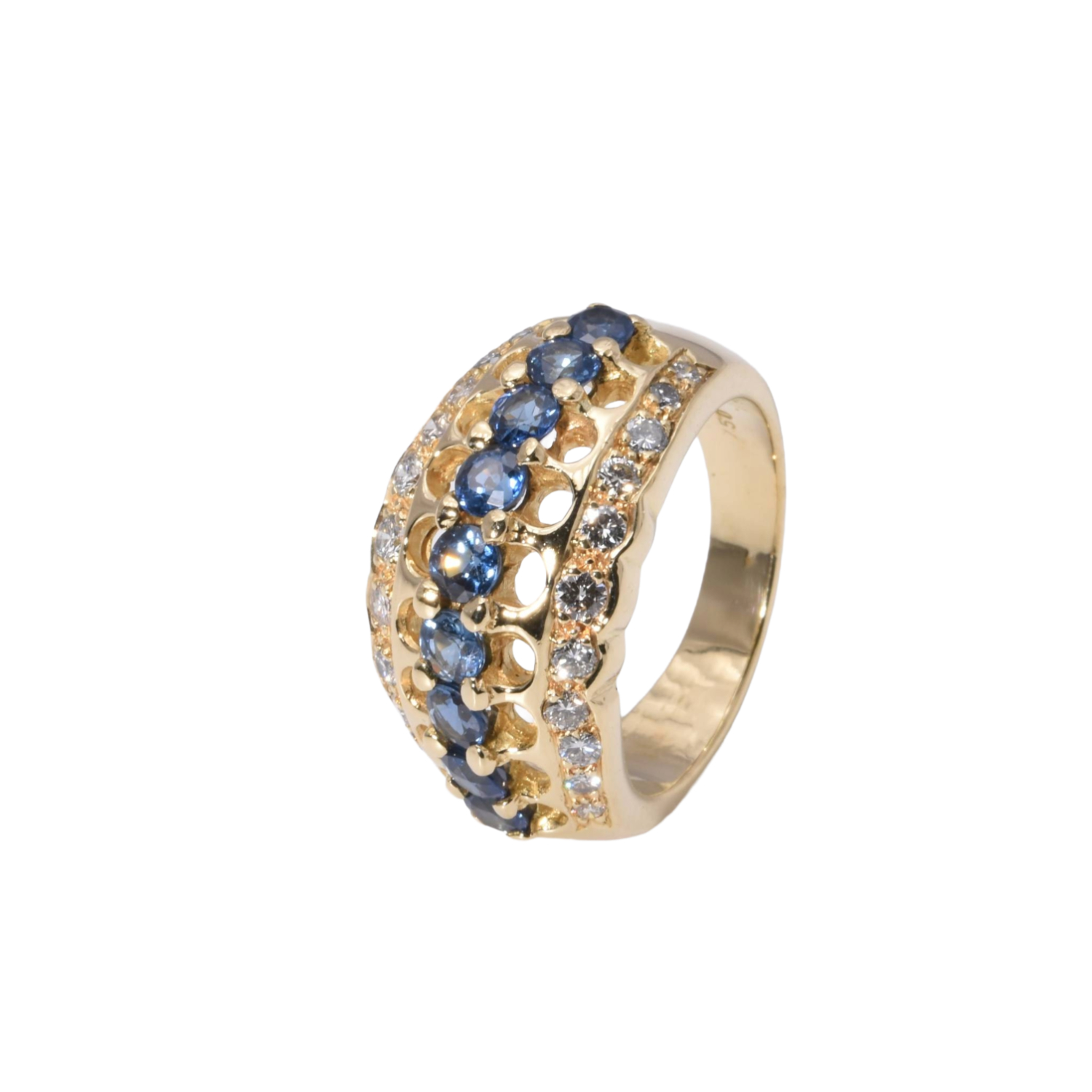 Ring Brillanten und Saphir