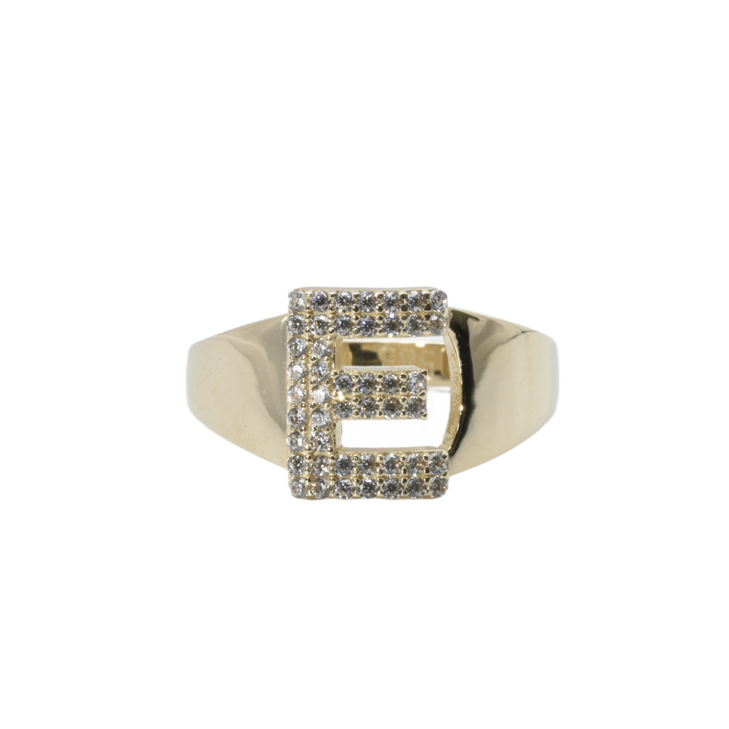 Ring Buchstabe "E" mit Zirkonia