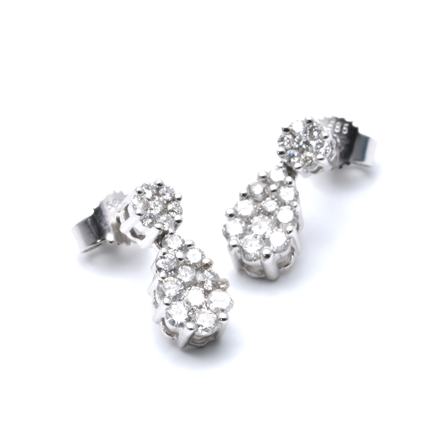 Ohrstecker | 585/000 Weißgold | Brillanten