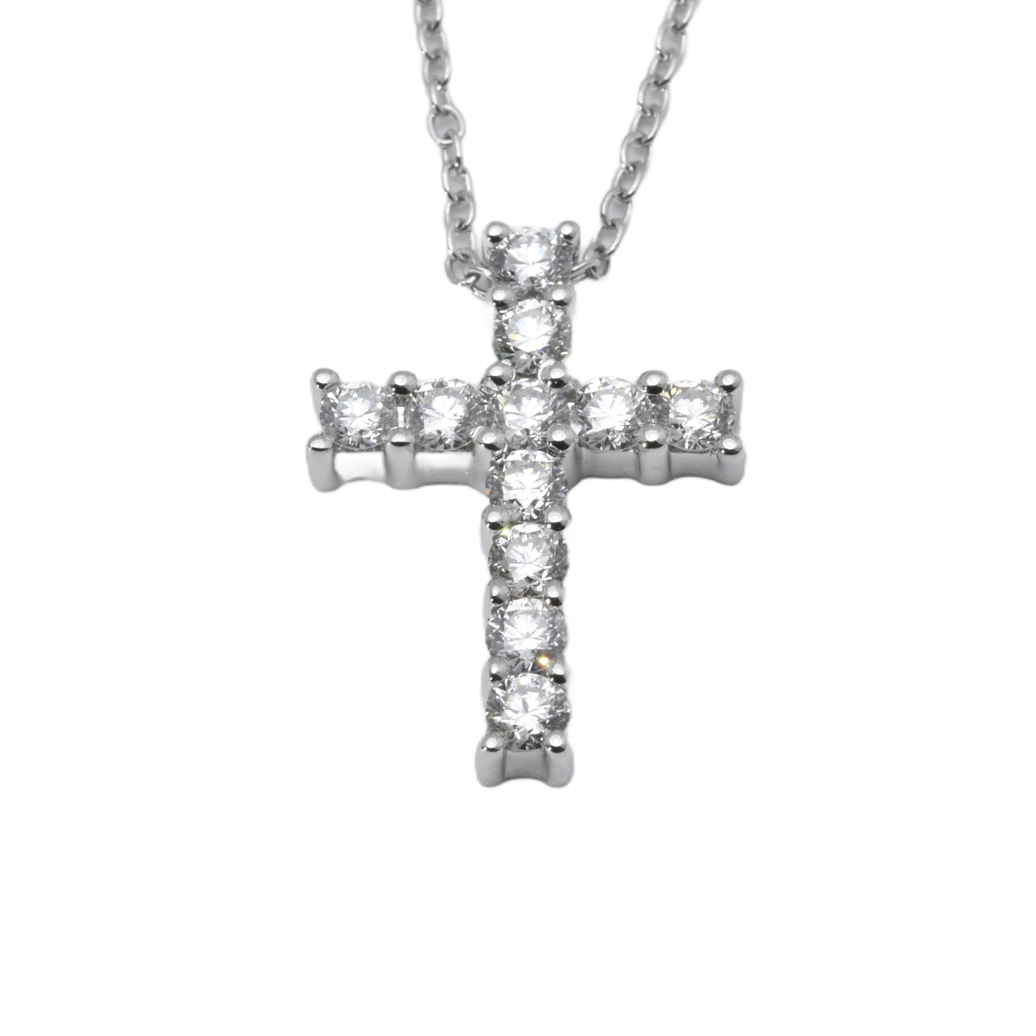 Kette mit Kreuzanhänger mit Brillanten