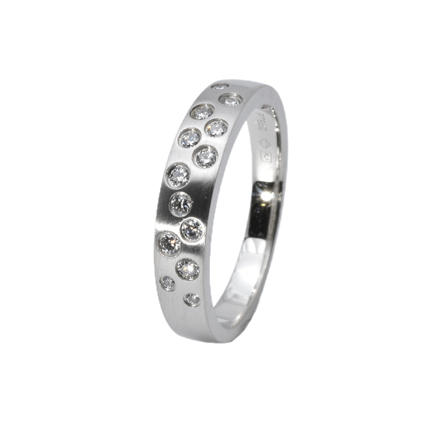 Platin Ring „Sternenhimmel“ mit Brillanten