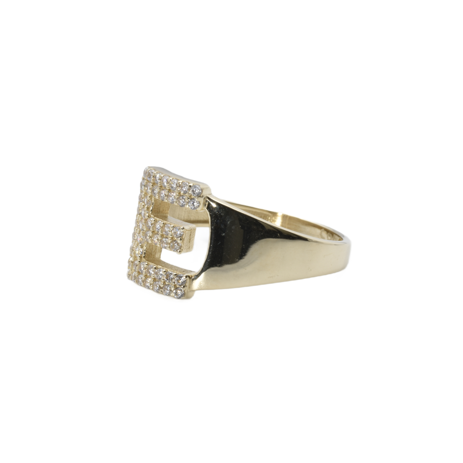 Ring Buchstabe "E" mit Zirkonia