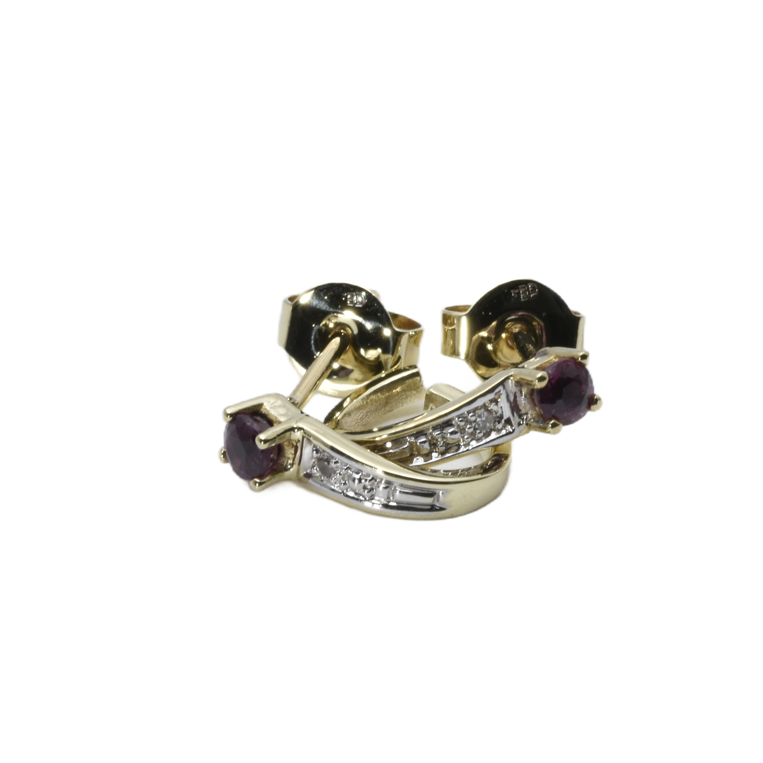 Ohrstecker mit Diamanten und Rhodolite