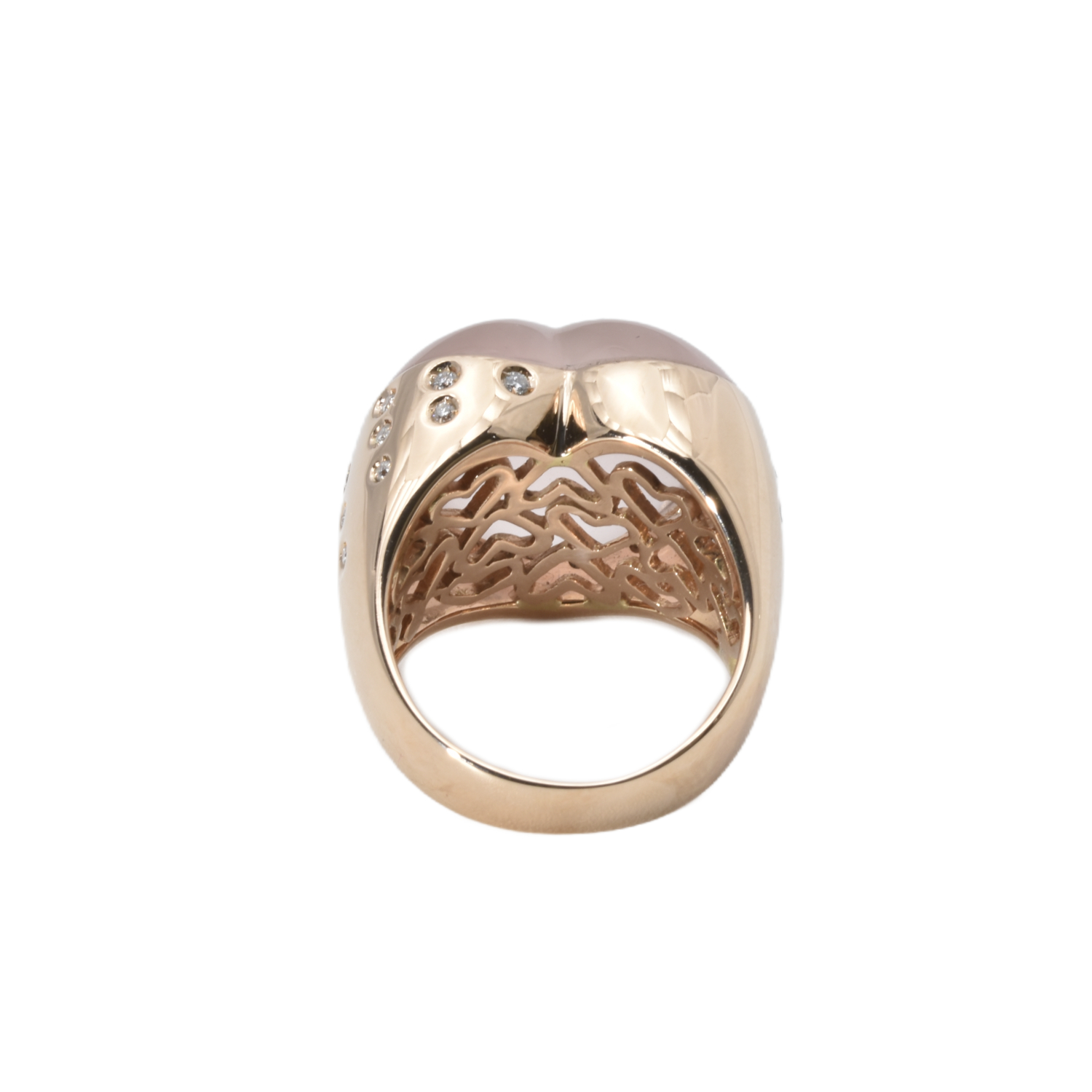 Ring mit Brillanten und Rosenquarz-Herz