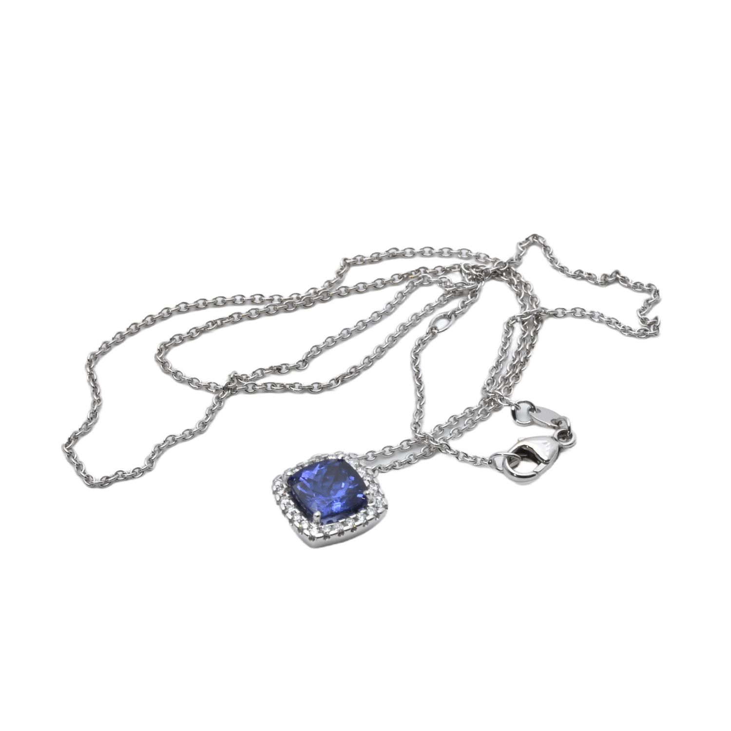 Kette mit Anhänger mit Brillanten und Tansanit
