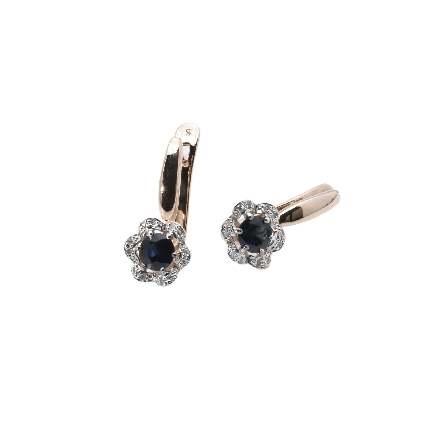 Ohrhänger mit Diamanten und Saphir