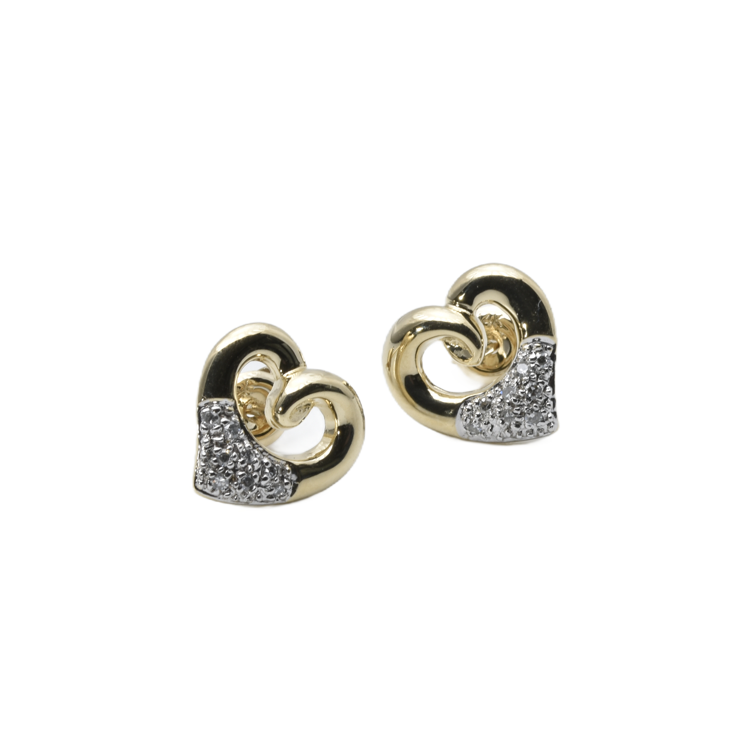 Ohrstecker mit Brillanten | 585/000 Weiß/Gelbgold