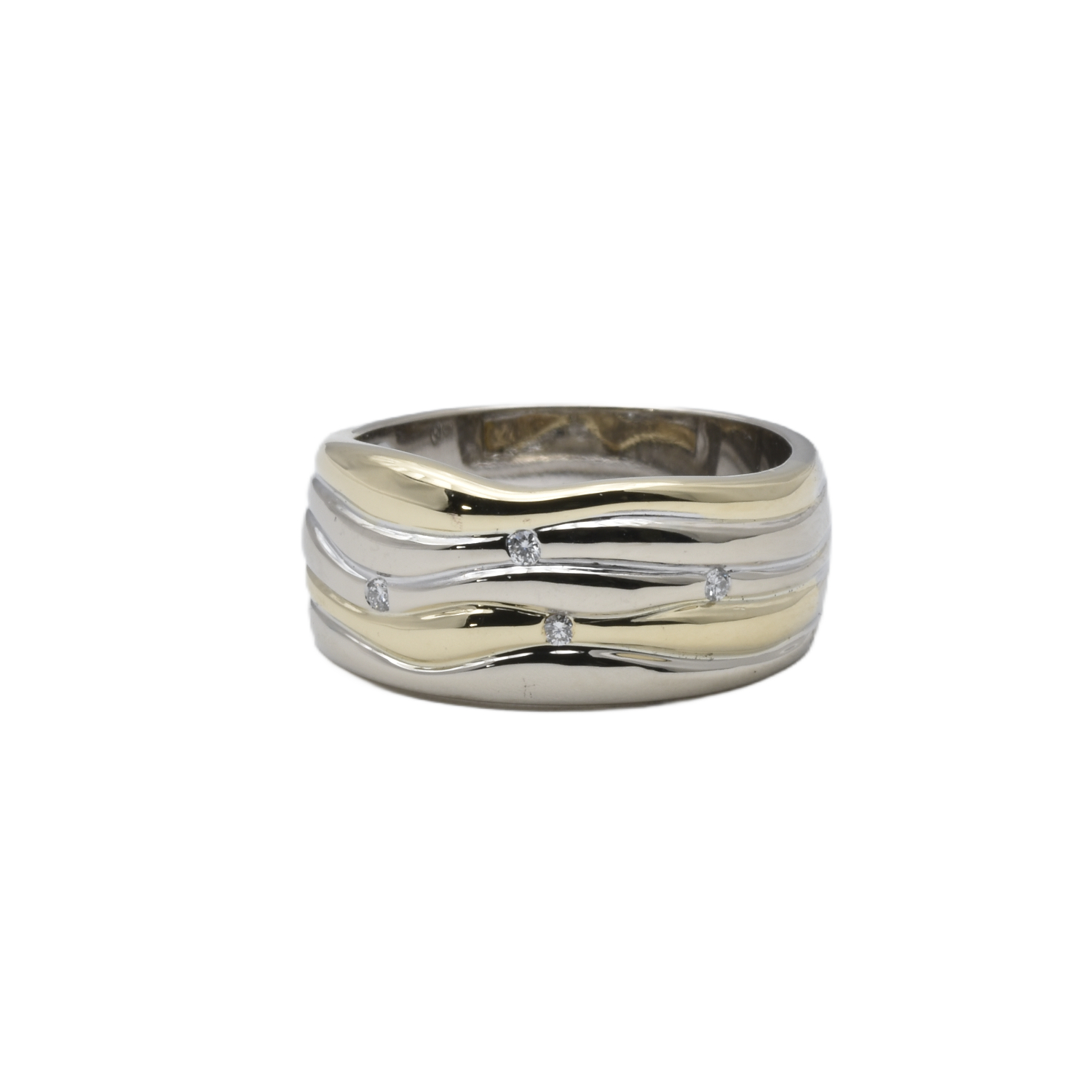 Bicolor Ring mit Brillanten