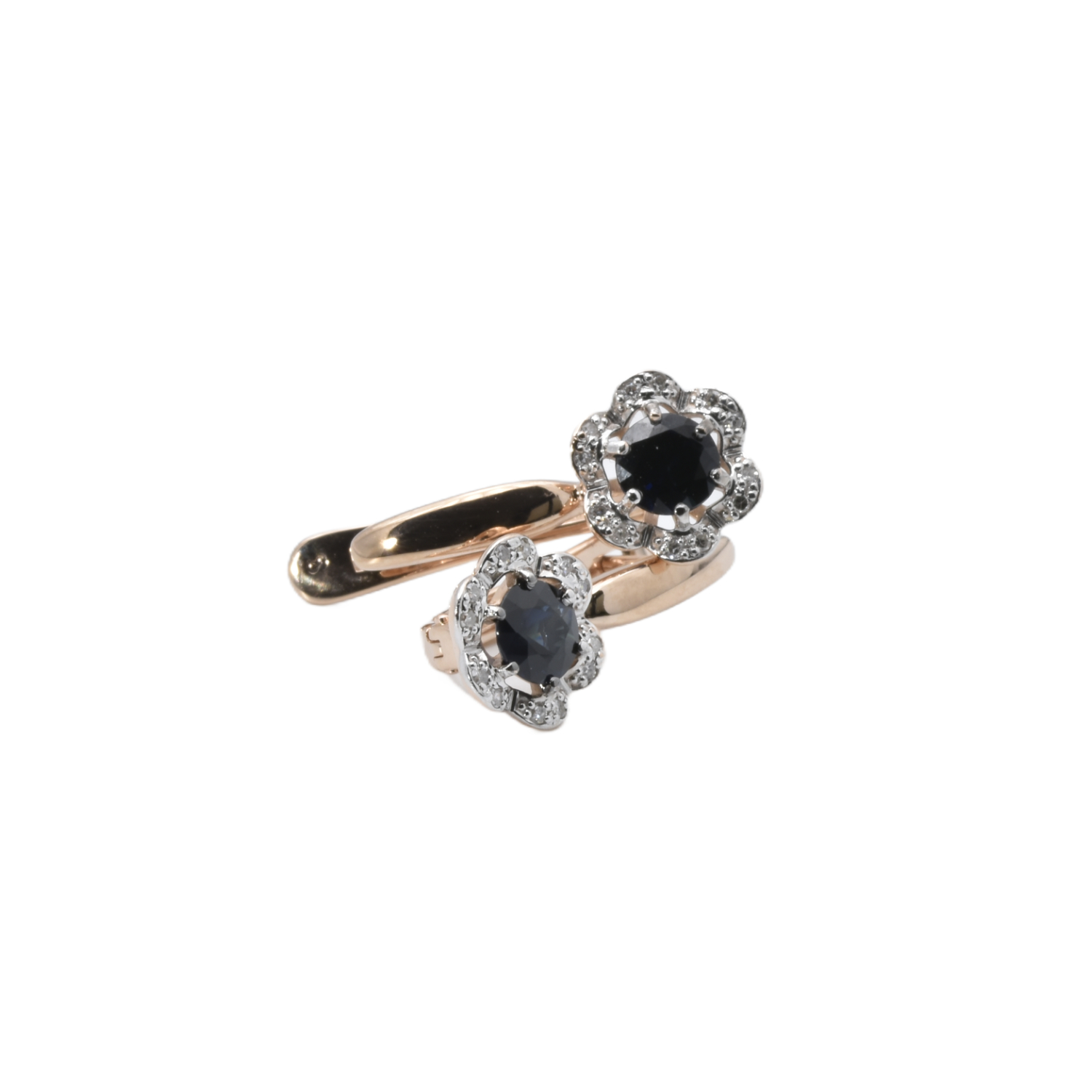 Ohrhänger mit Diamanten und Saphir