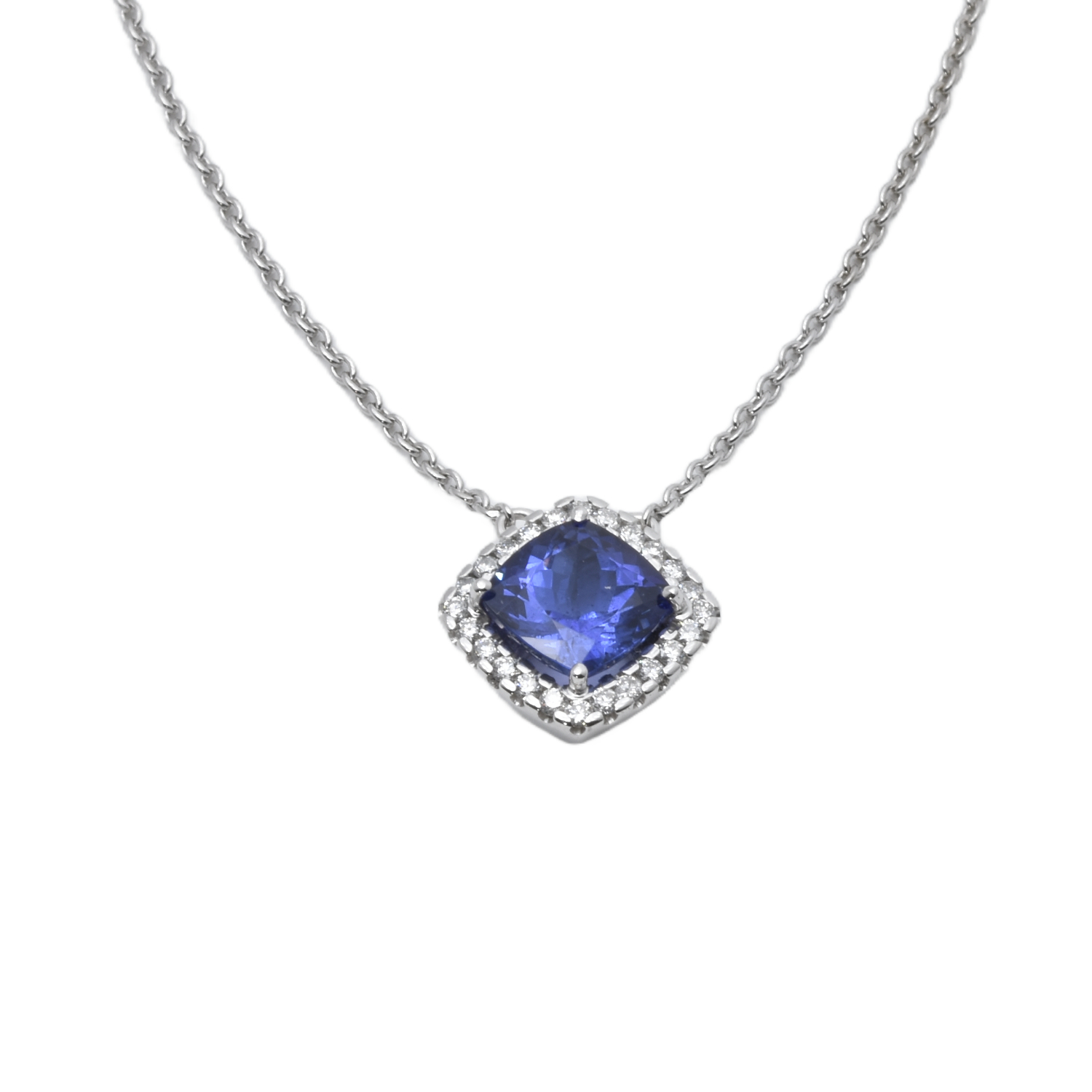 Kette mit Anhänger mit Brillanten und Tansanit