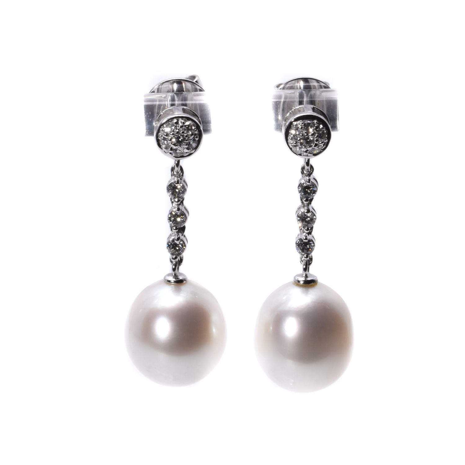 Ohrhänger mit Brillanten und Perle